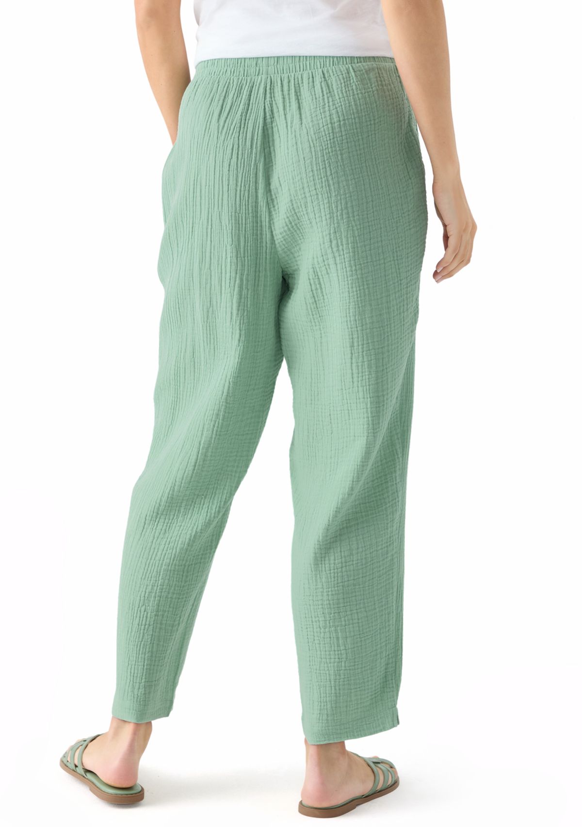 Womens Gauze Cropped Pants
