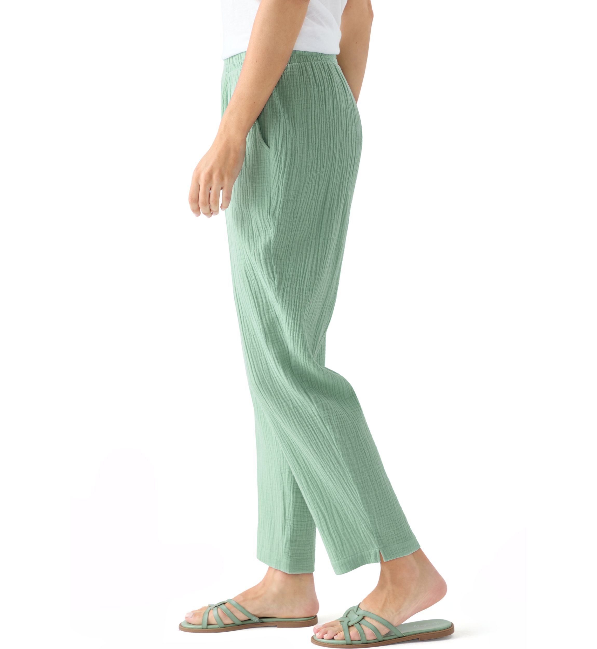 Womens Gauze Cropped Pants