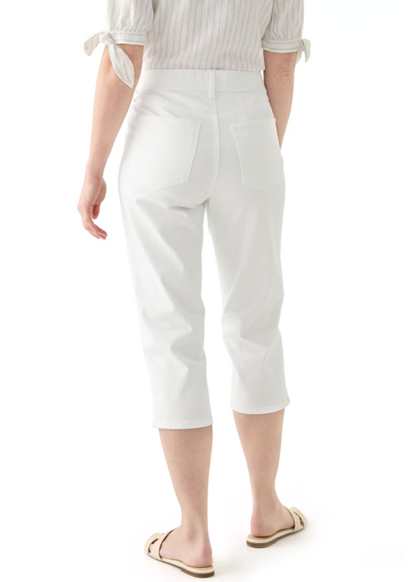 Womens White Denim Capri Pants