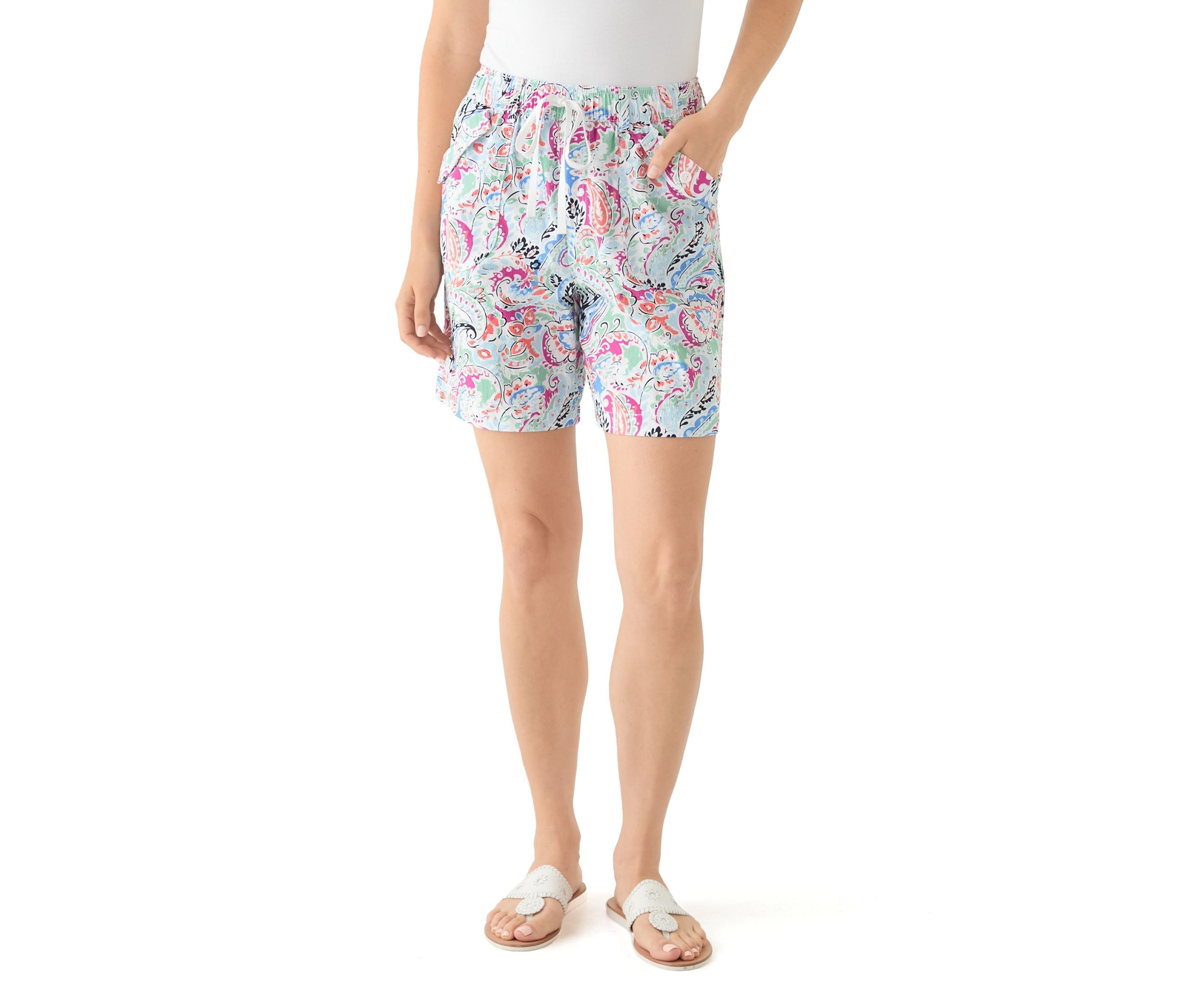 Womens Printed Sheeting Shorts