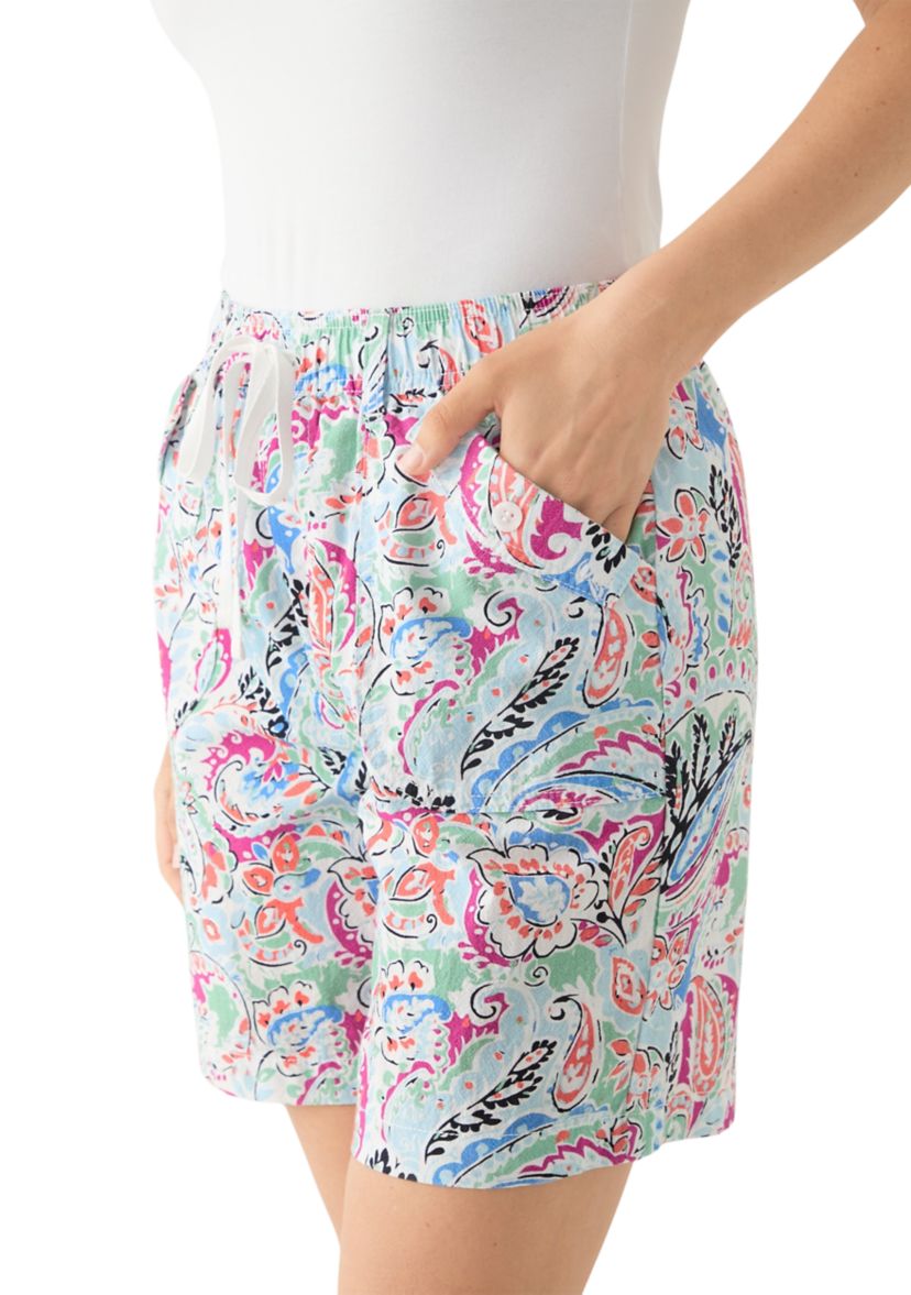Womens Printed Sheeting Shorts