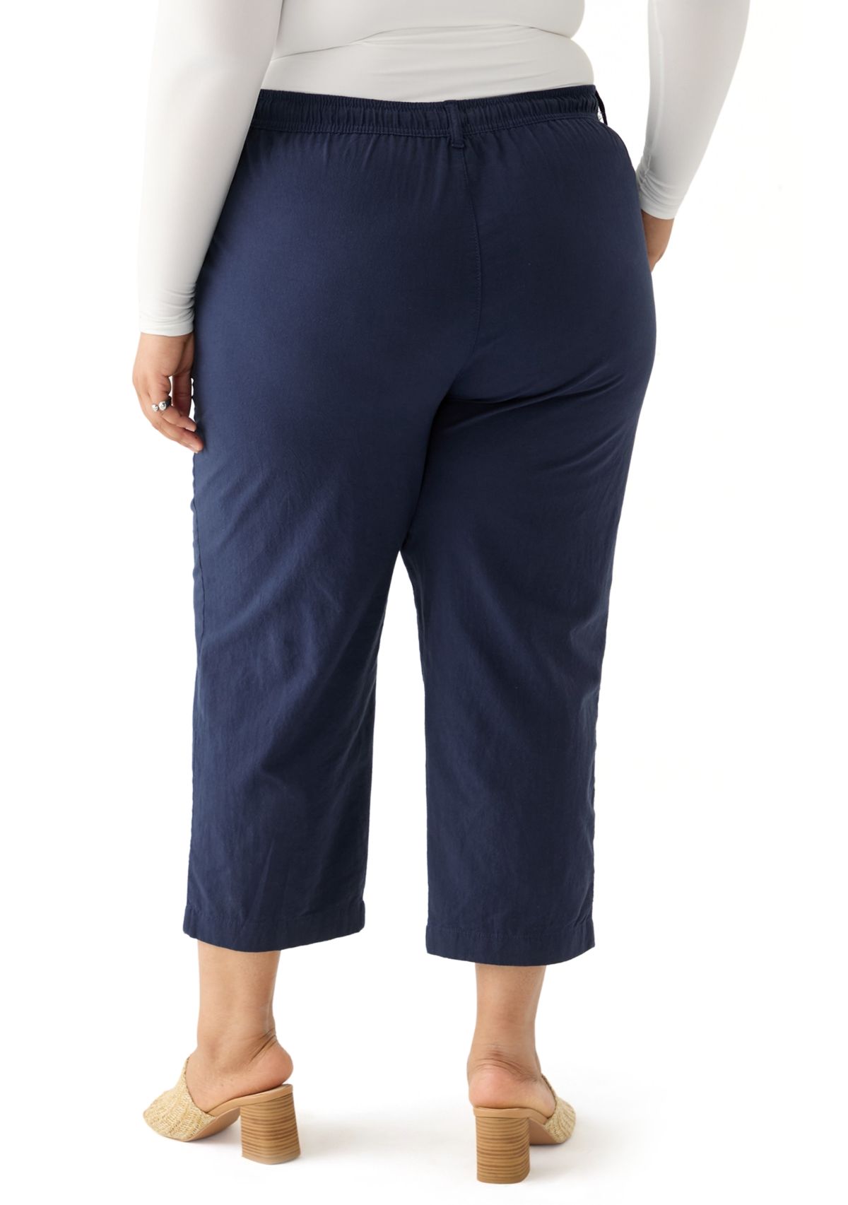 Plus Size Sheeting Capri Pants