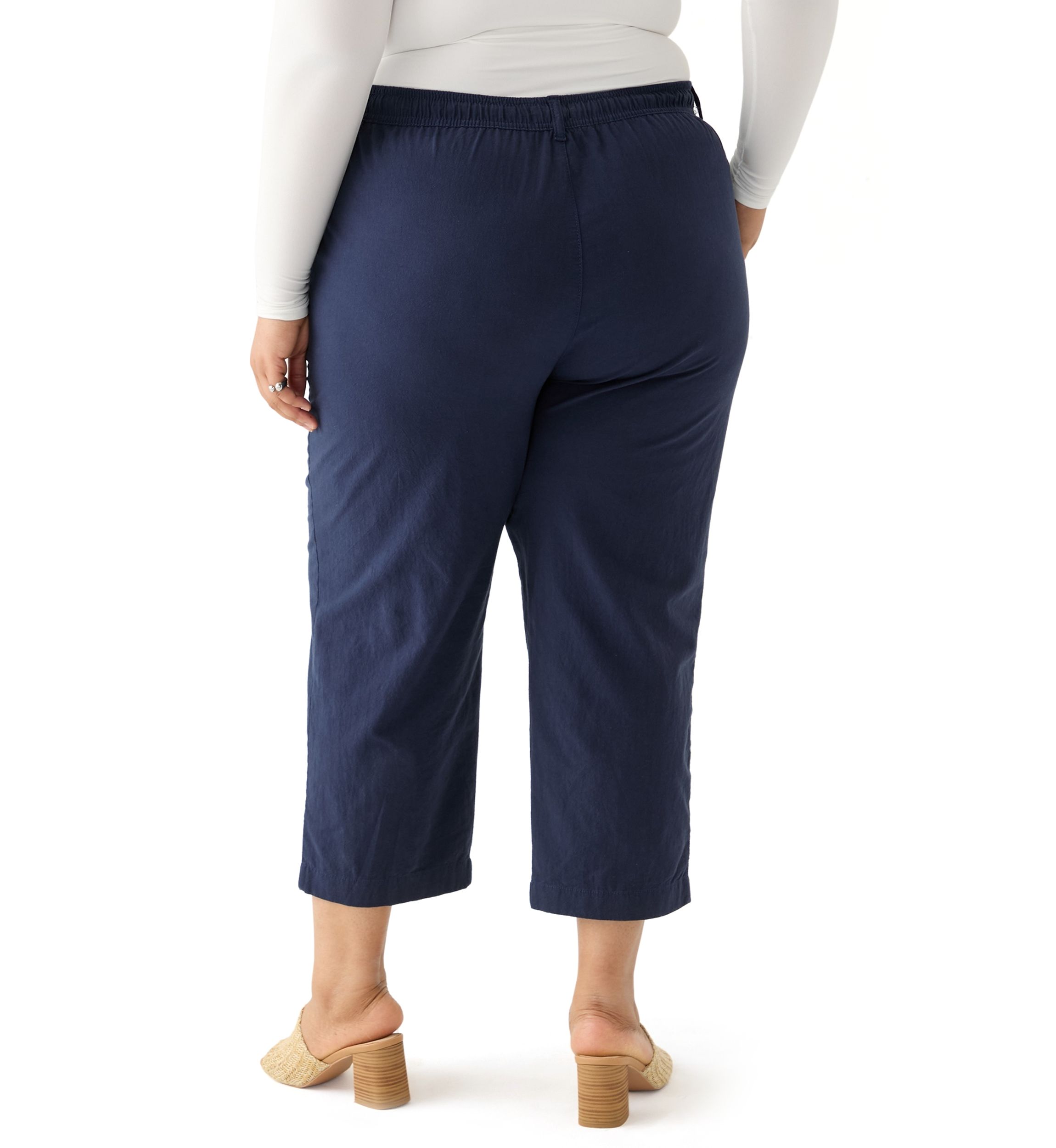 Plus Size Sheeting Capri Pants