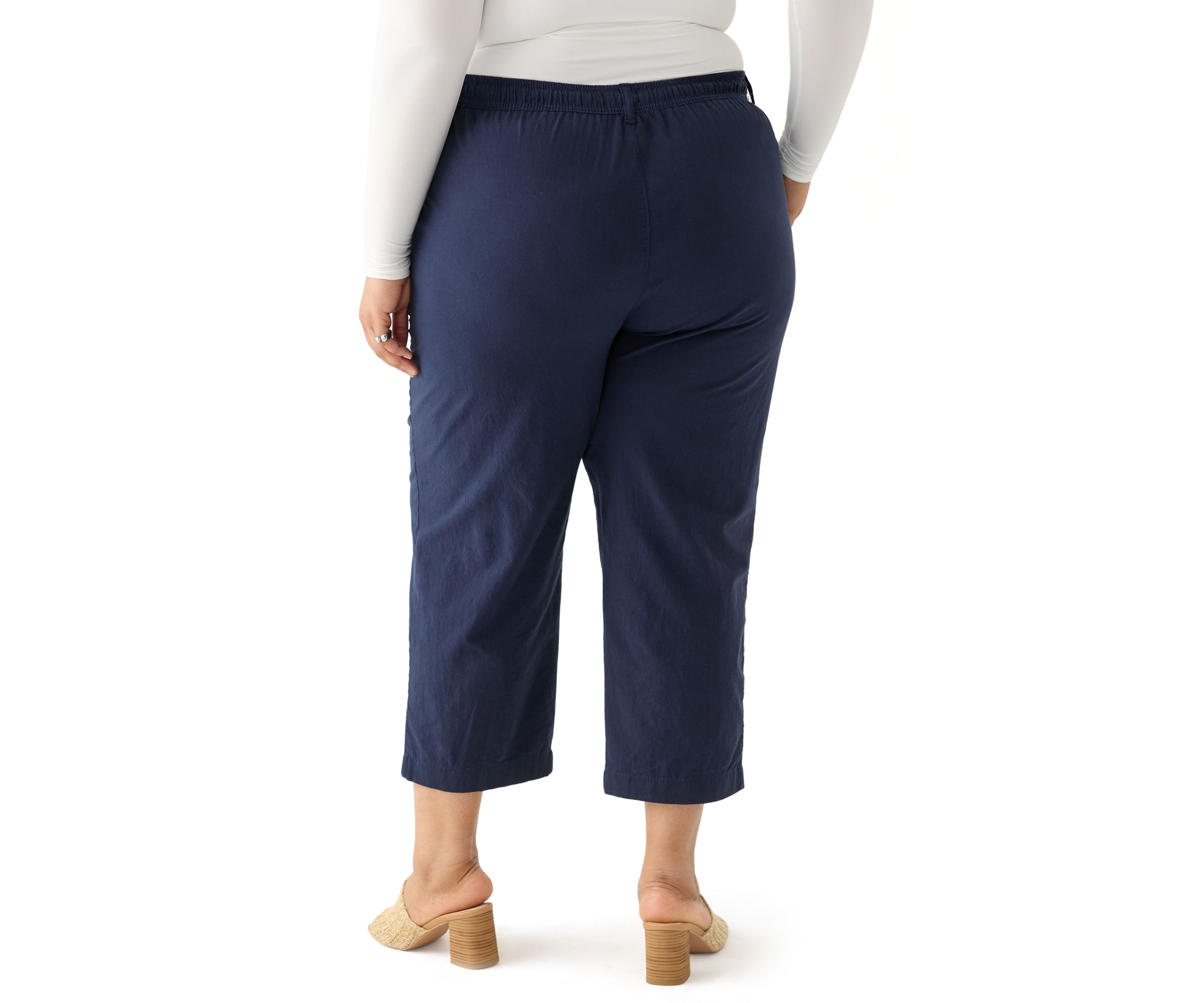 Plus Size Sheeting Capri Pants