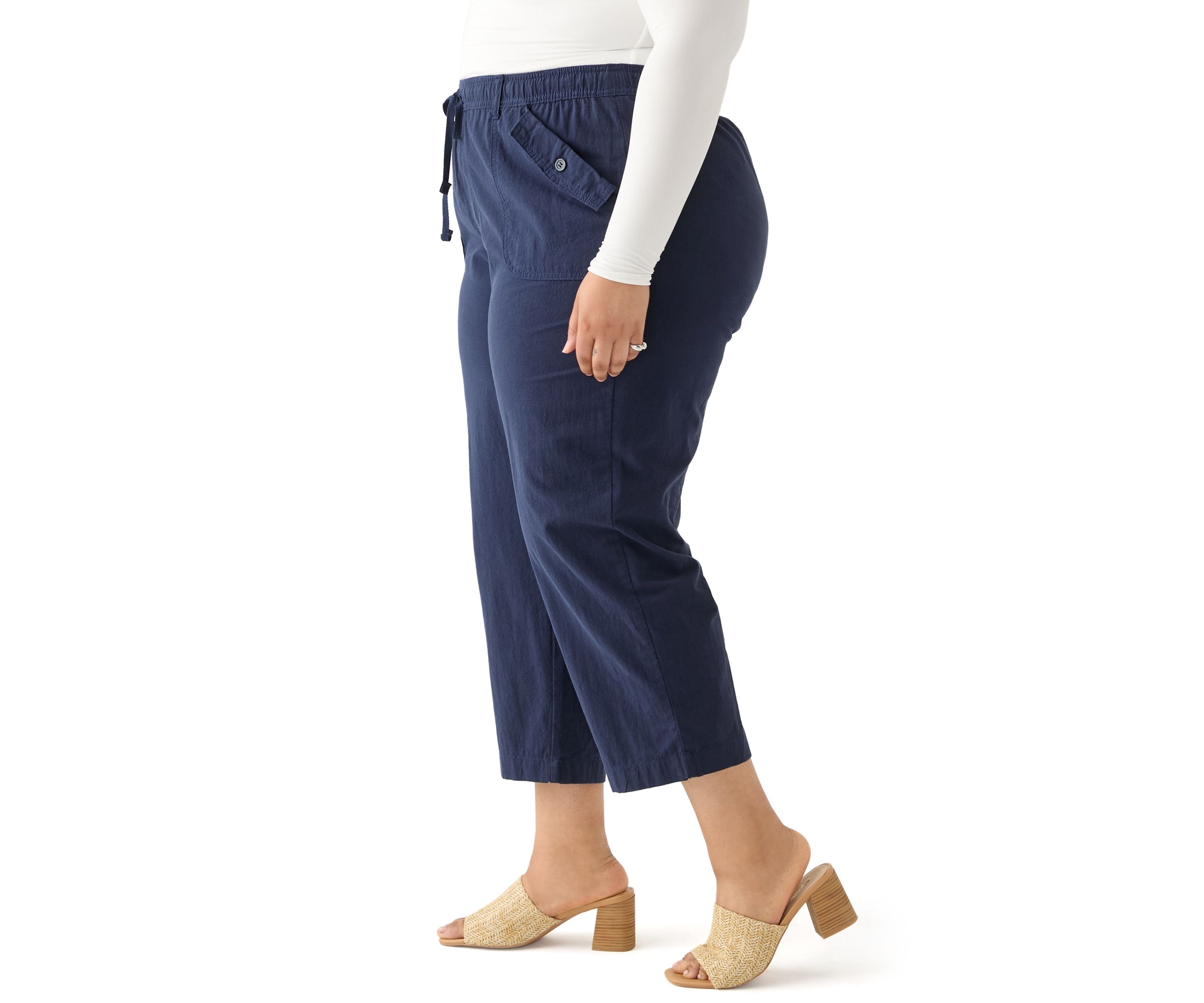 Plus Size Sheeting Capri Pants