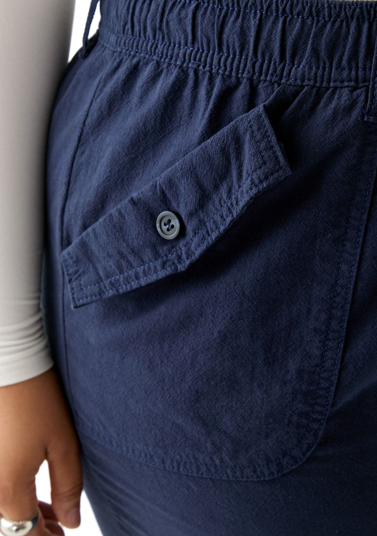 Plus Size Sheeting Capri Pants