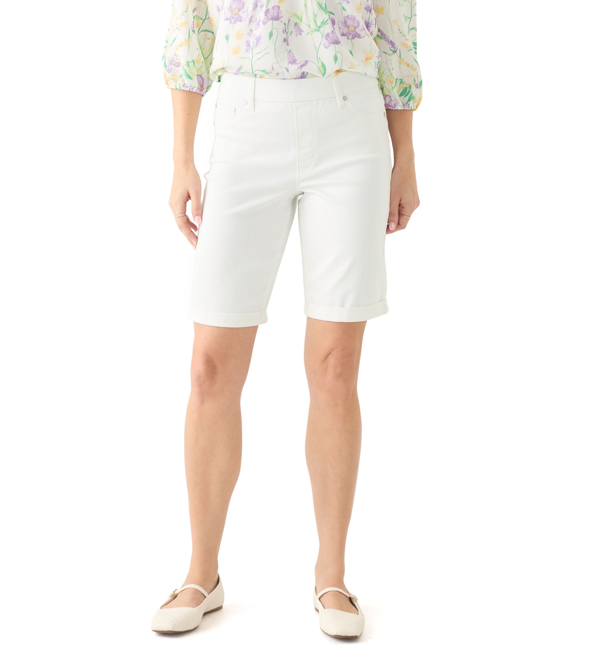 Womens Solid Bermuda Shorts