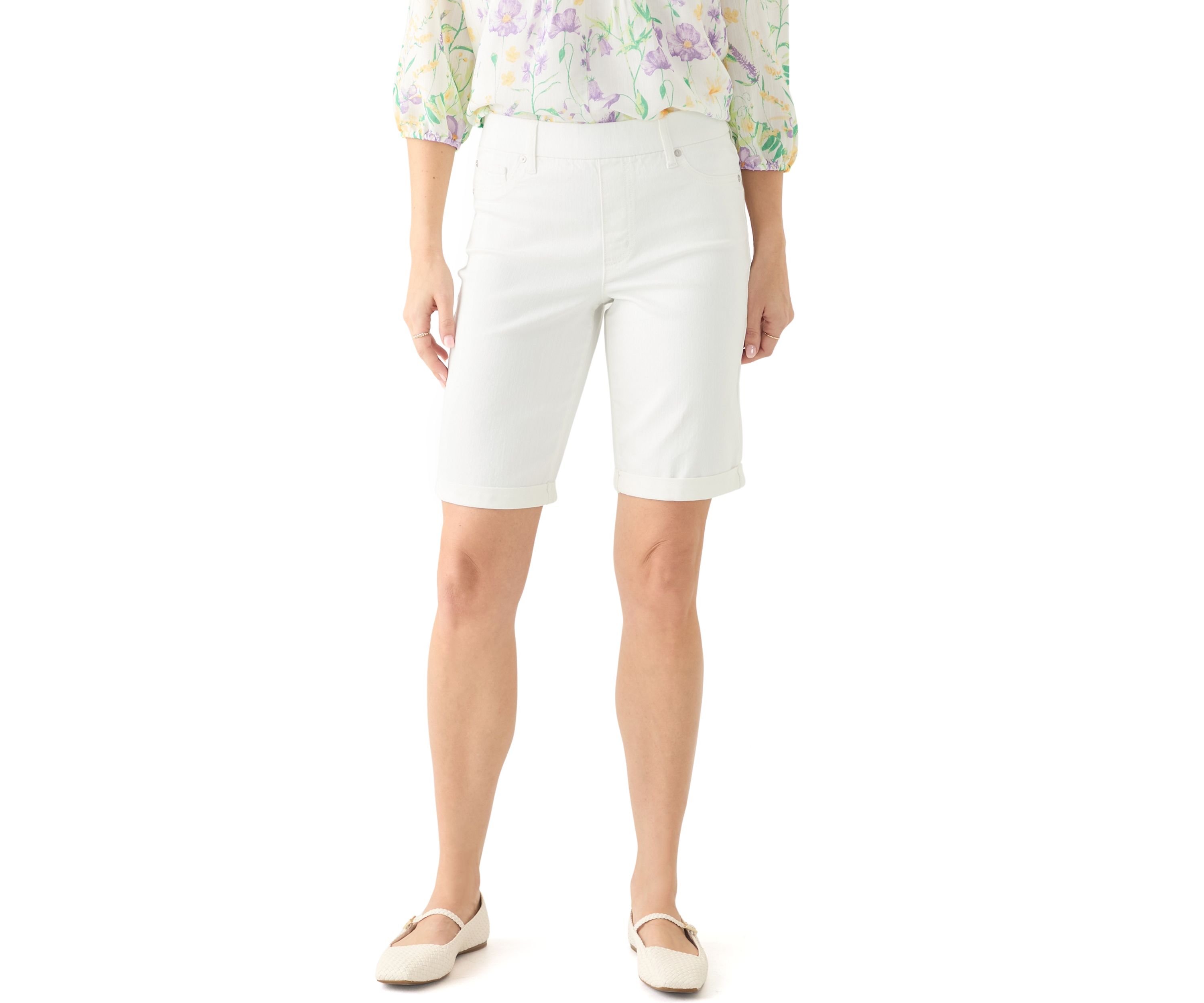 Womens Solid Bermuda Shorts