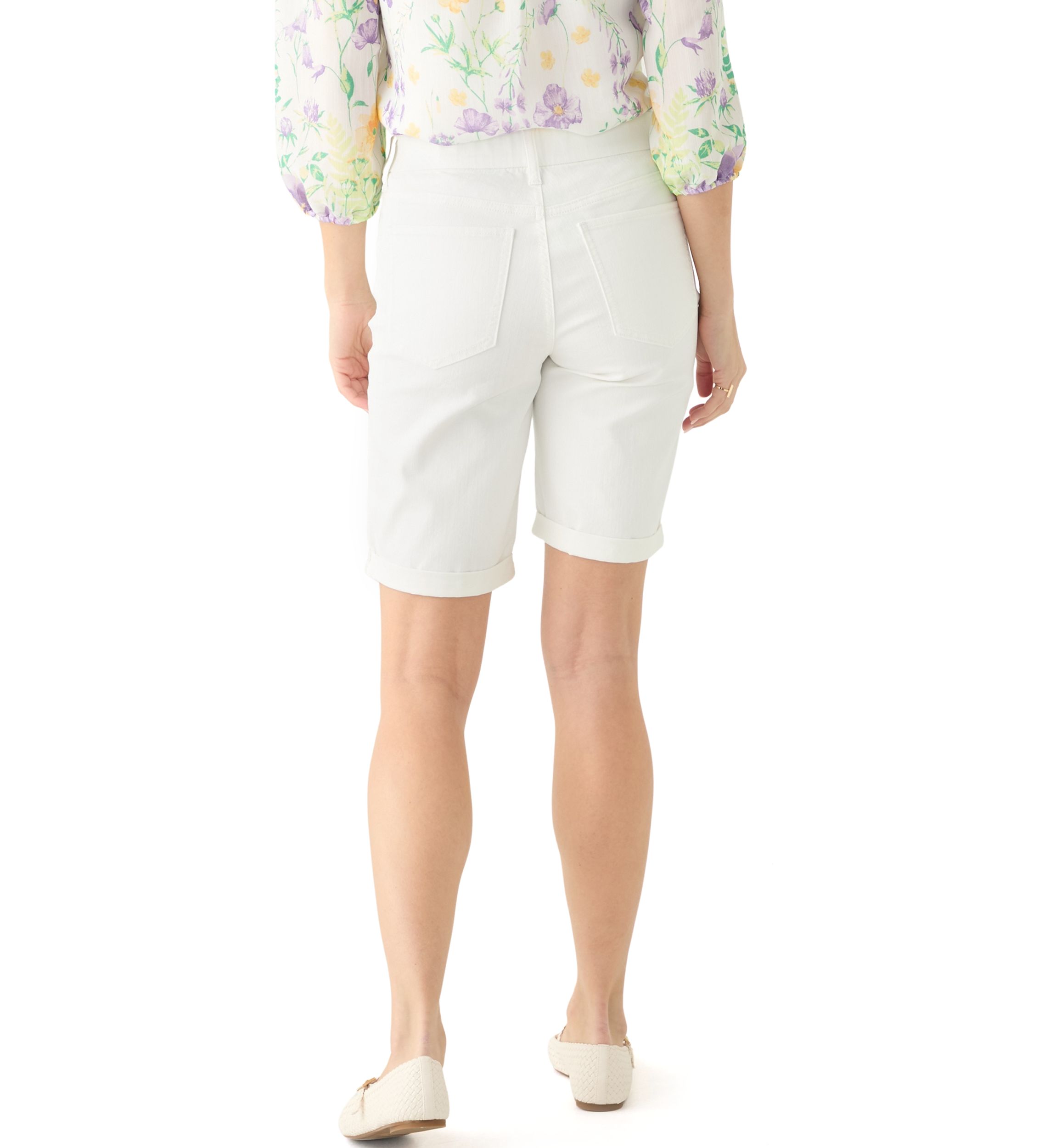 Womens Solid Bermuda Shorts