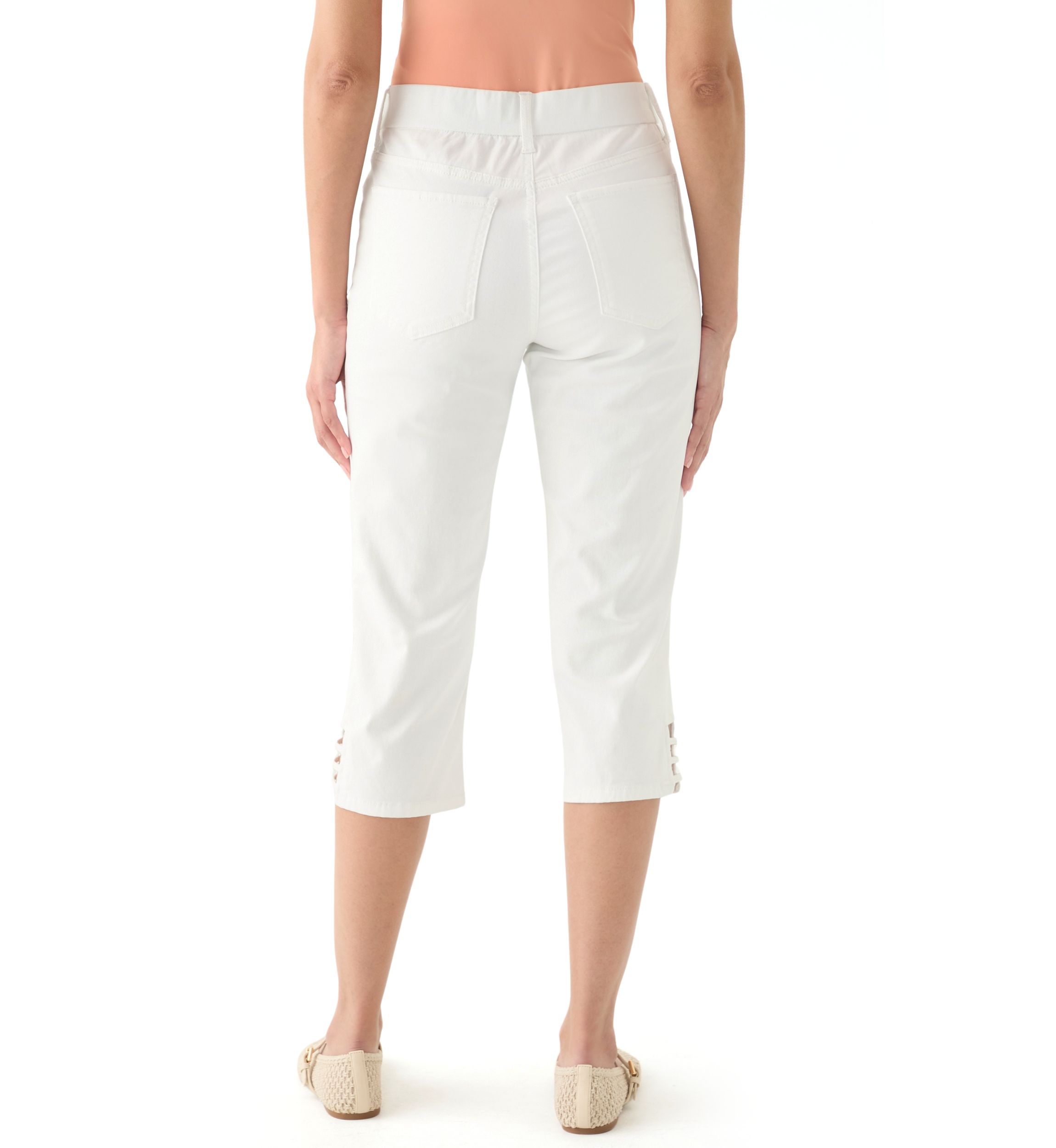 Womens Ladder Hem Capri Pants