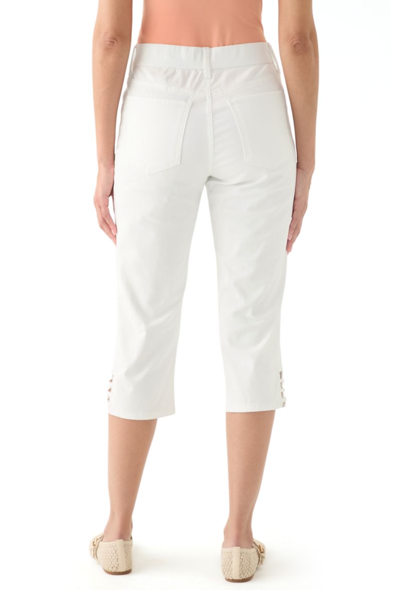 Womens Ladder Hem Capri Pants