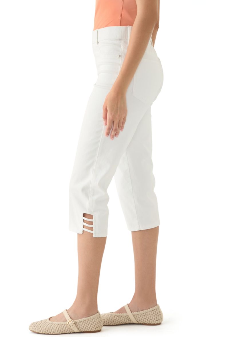 Womens Ladder Hem Capri Pants