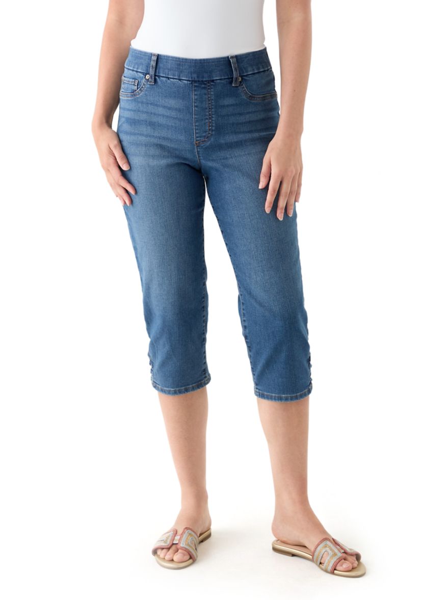 Womens Ladder Hem Capri Pants