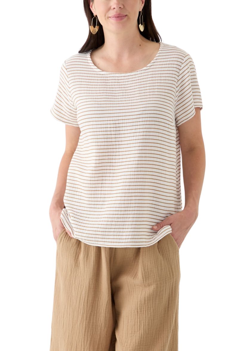 Womens Short Sleeve Gauze Top 
