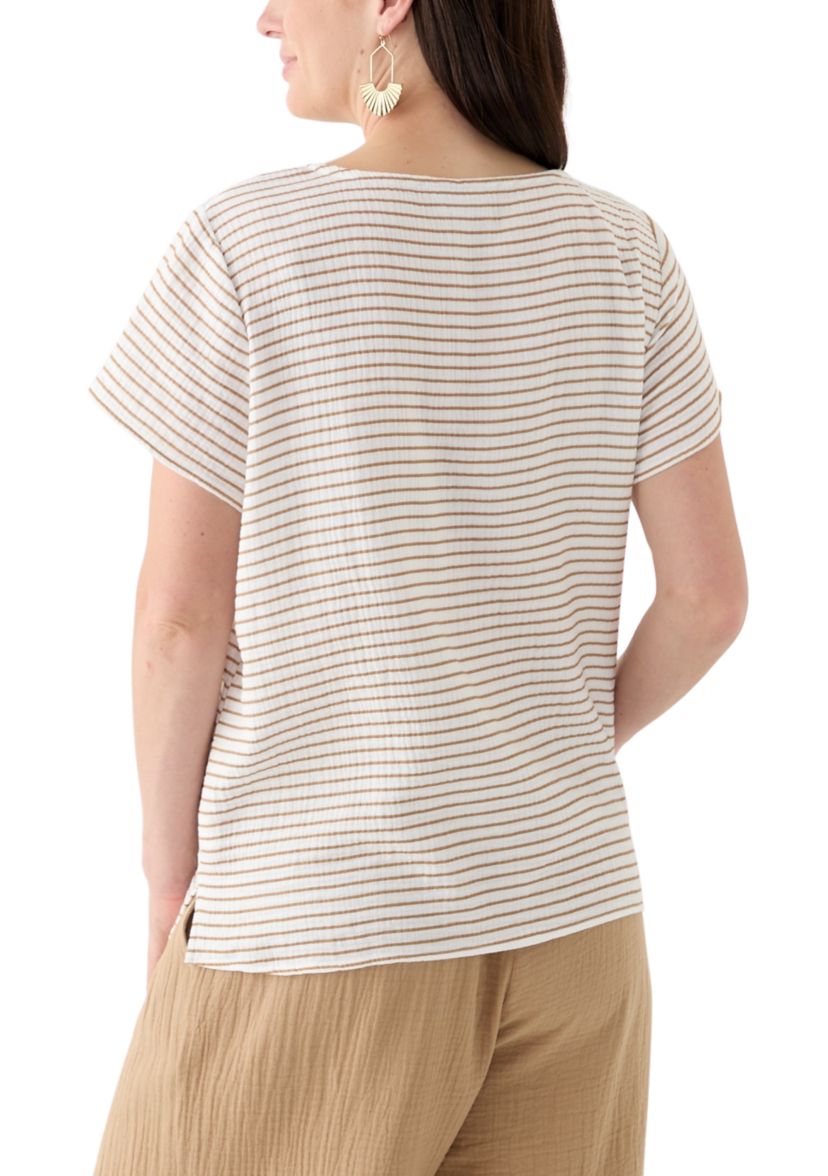 Womens Short Sleeve Gauze Top 