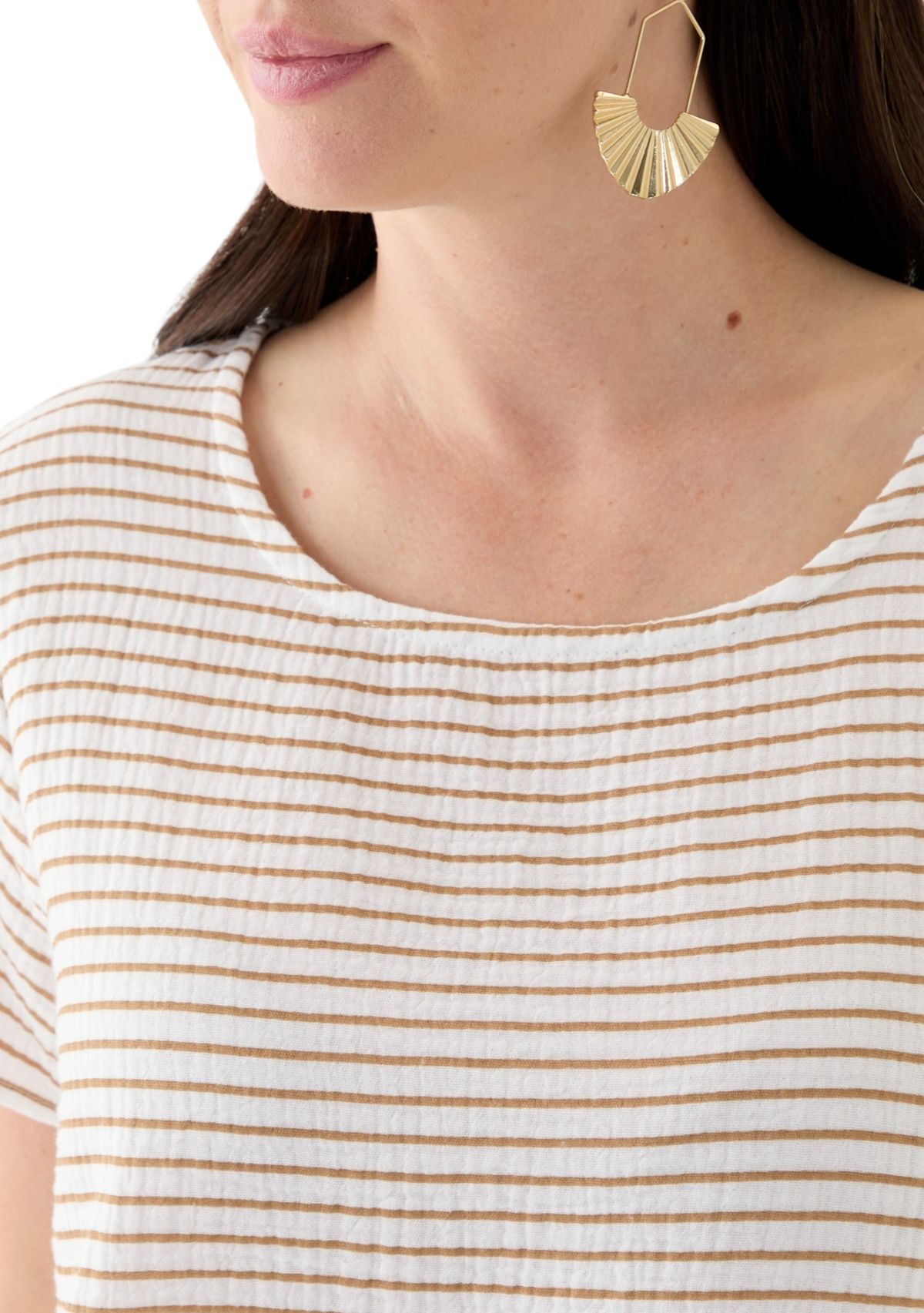 Womens Short Sleeve Gauze Top 