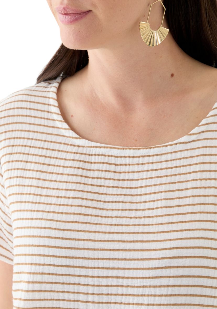 Womens Short Sleeve Gauze Top 