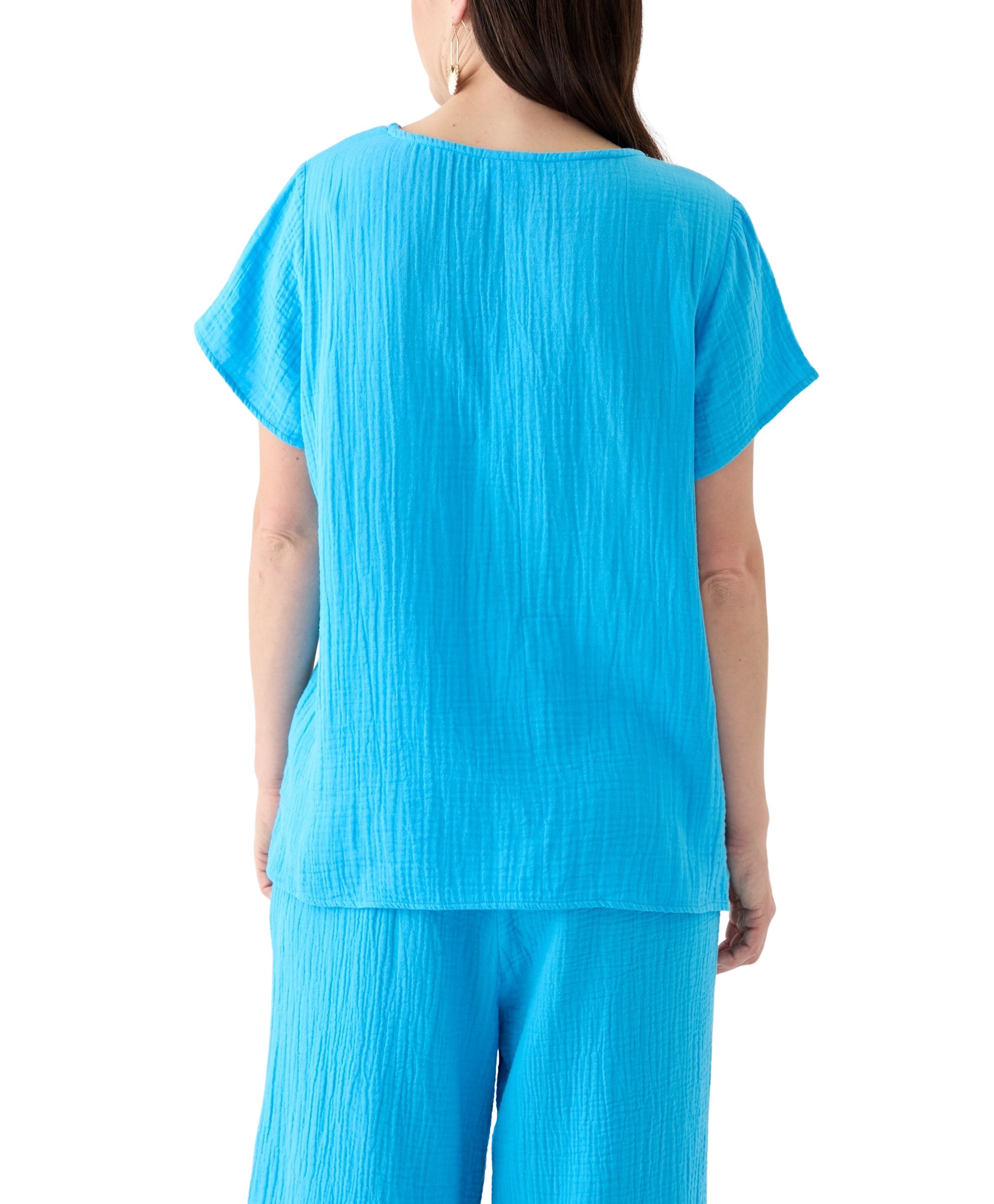 Womens Short Sleeve Gauze Top 