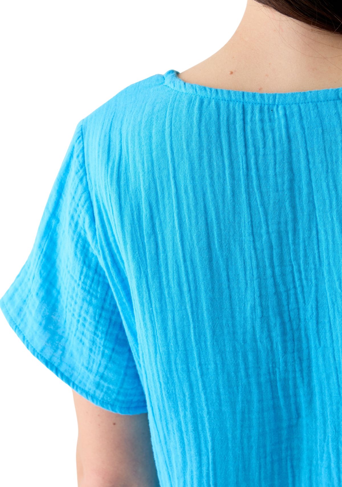 Womens Short Sleeve Gauze Top 