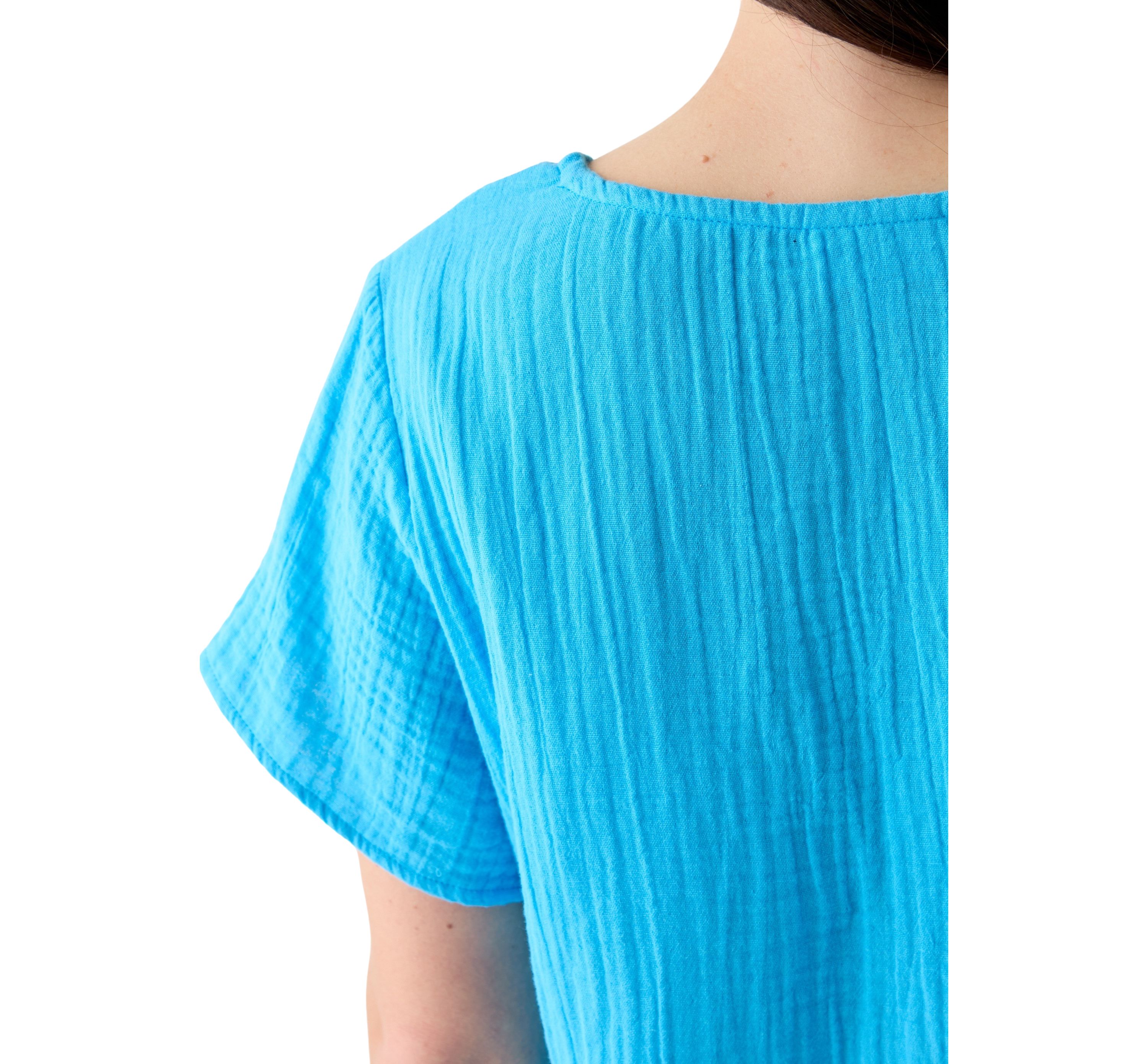Womens Short Sleeve Gauze Top 