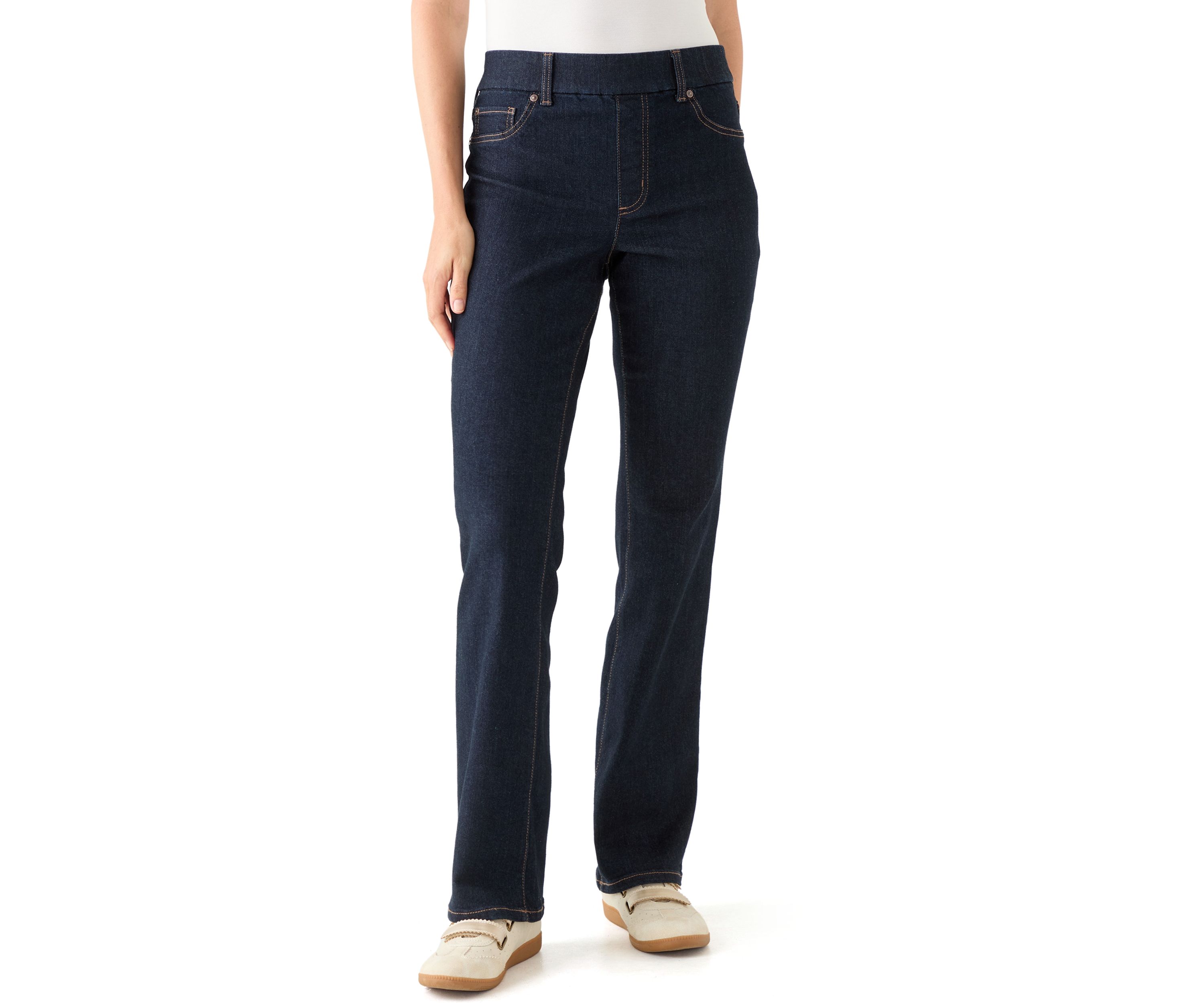 Womens Pull On Bootcut Denim Pants
