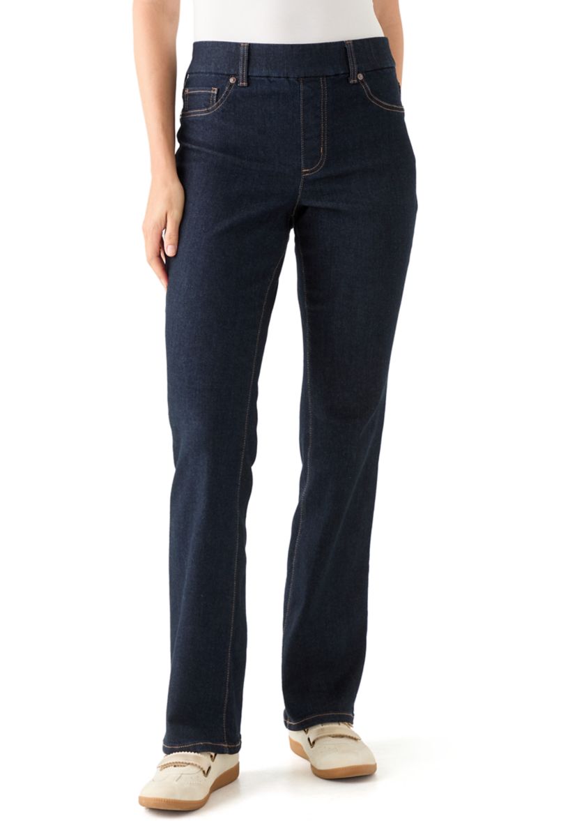 Womens Pull On Bootcut Denim Pants