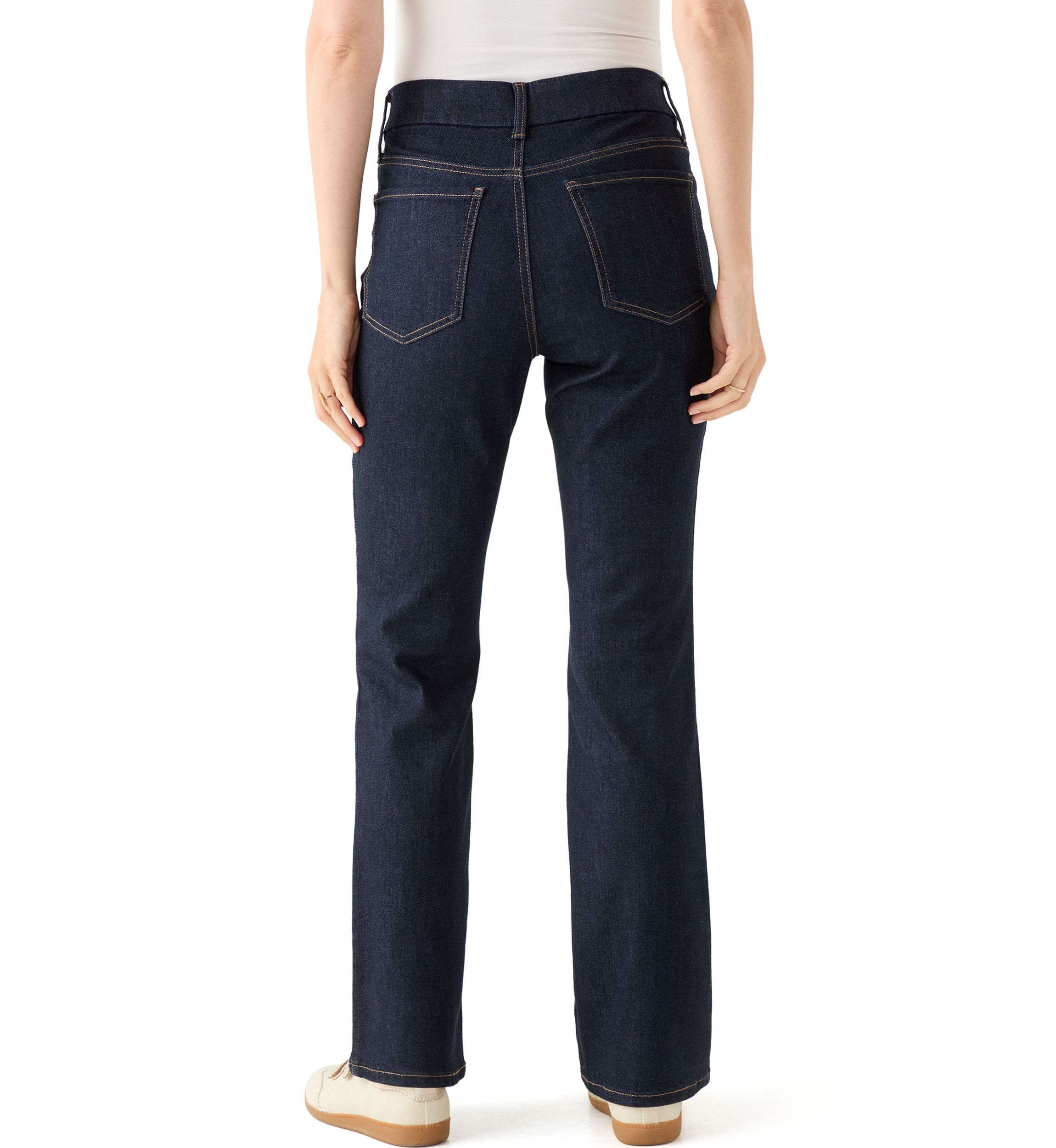 Womens Pull On Bootcut Denim Pants