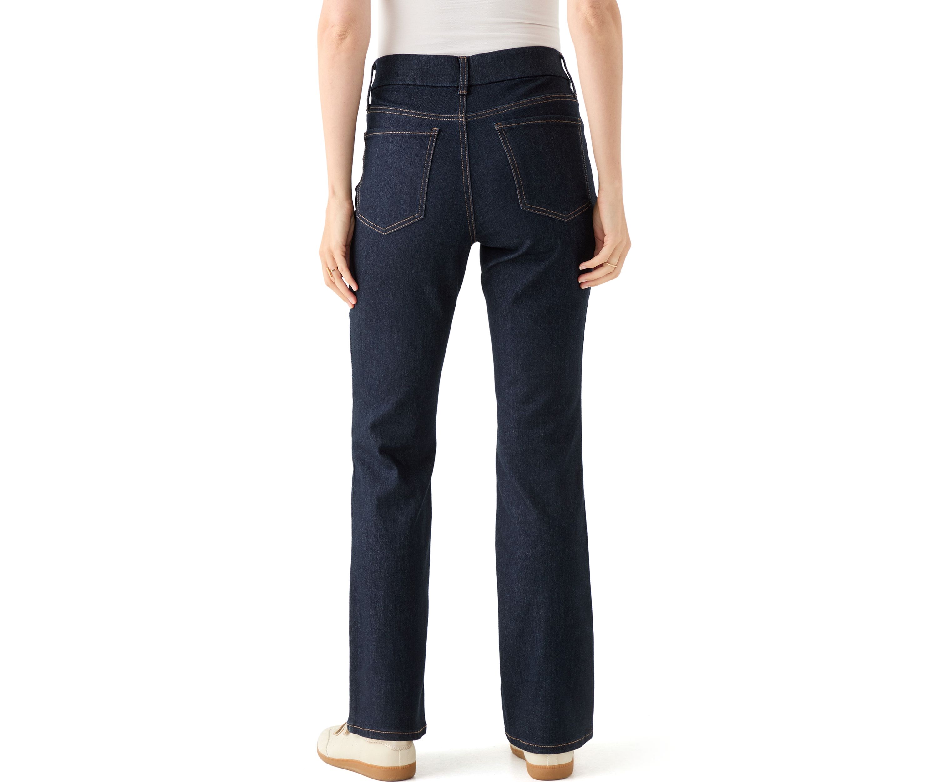Womens Pull On Bootcut Denim Pants