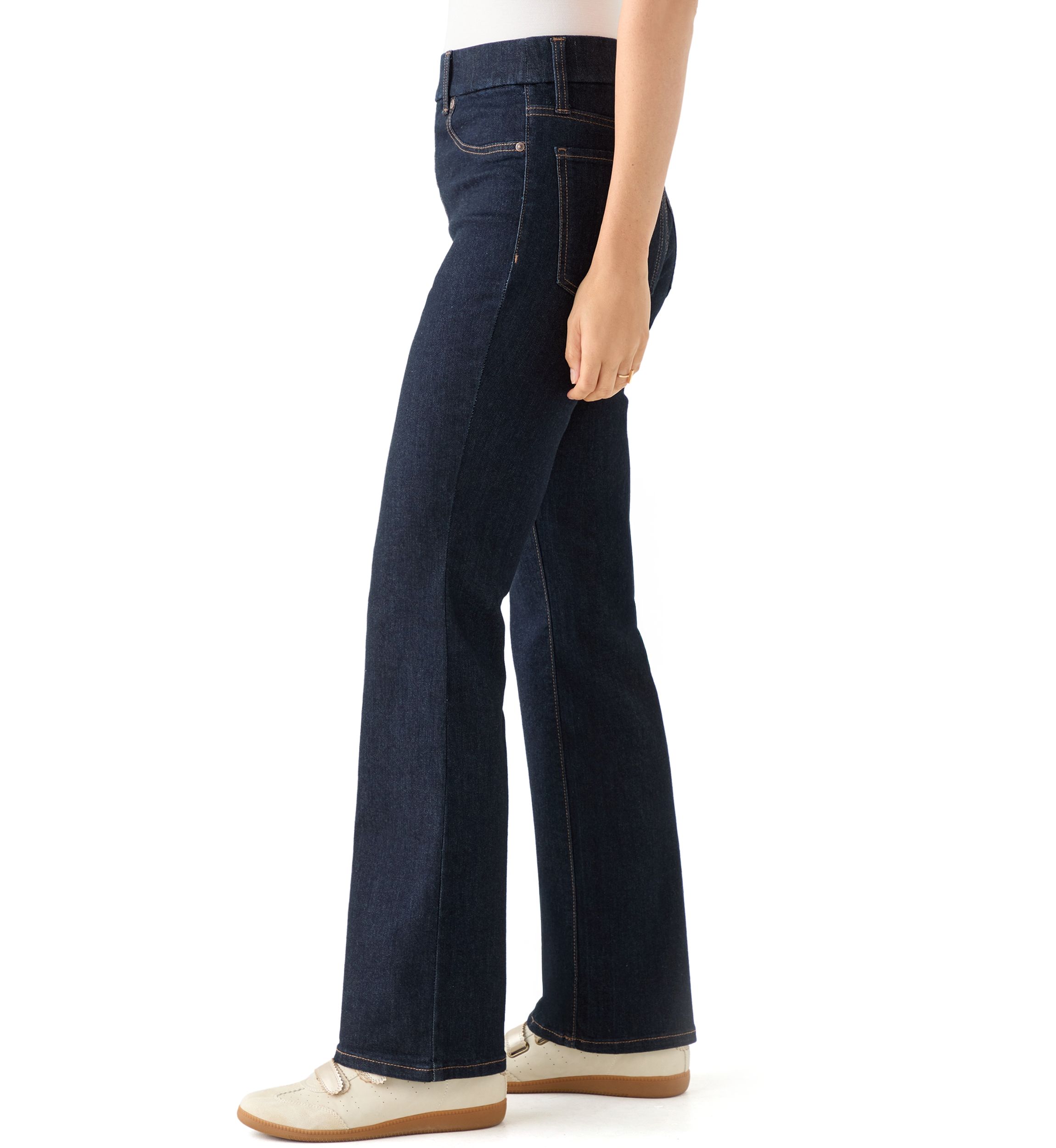 Womens Pull On Bootcut Denim Pants