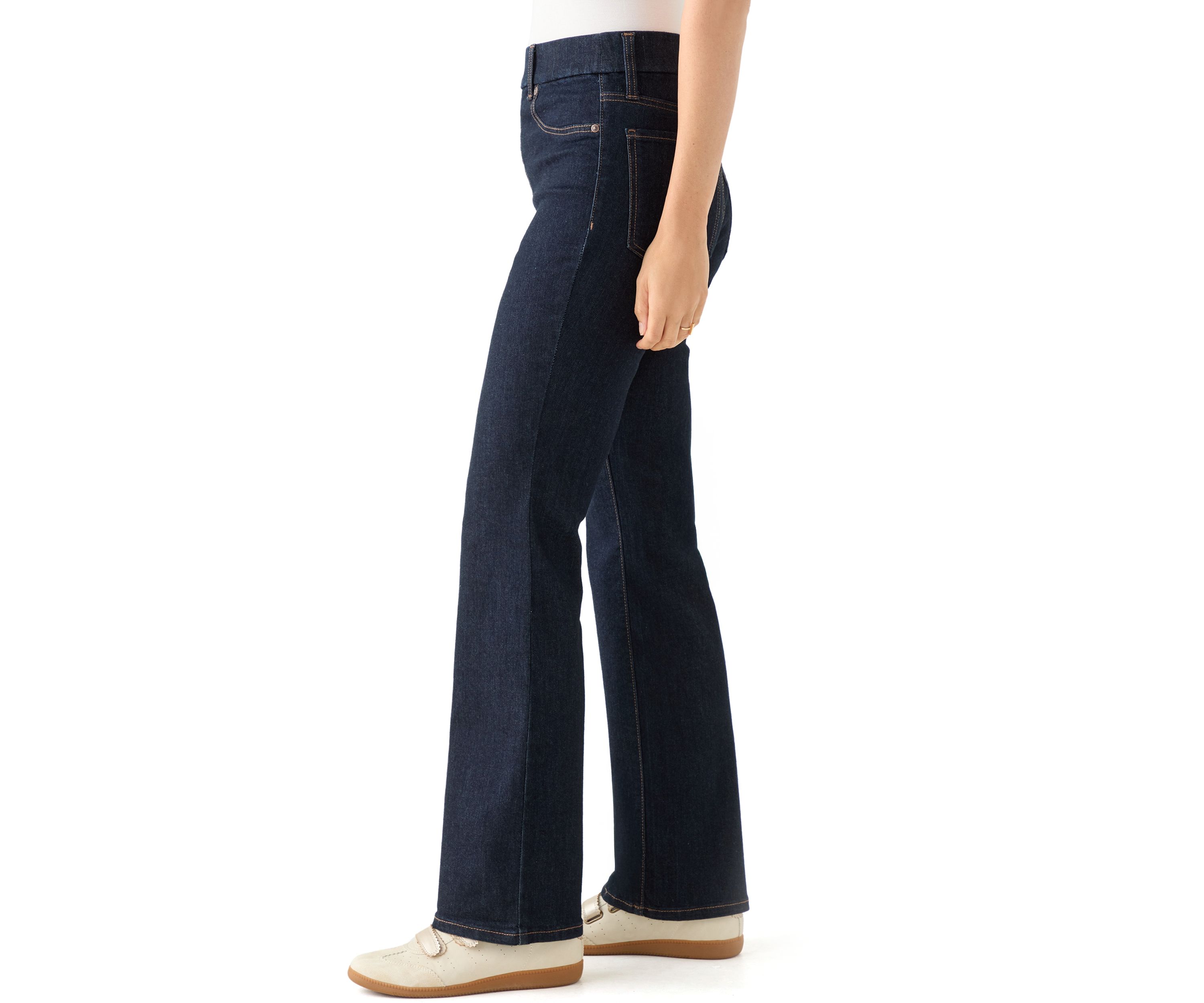 Womens Pull On Bootcut Denim Pants