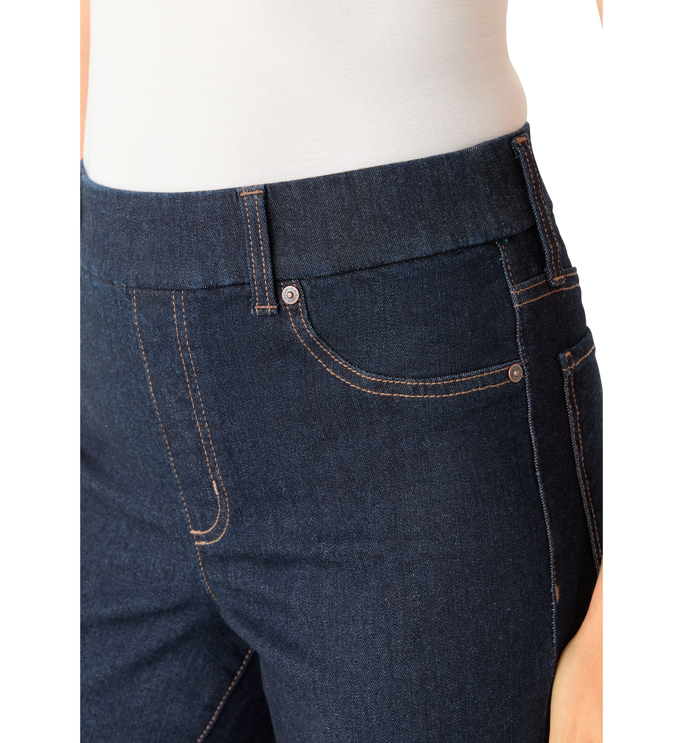 Womens Pull On Bootcut Denim Pants