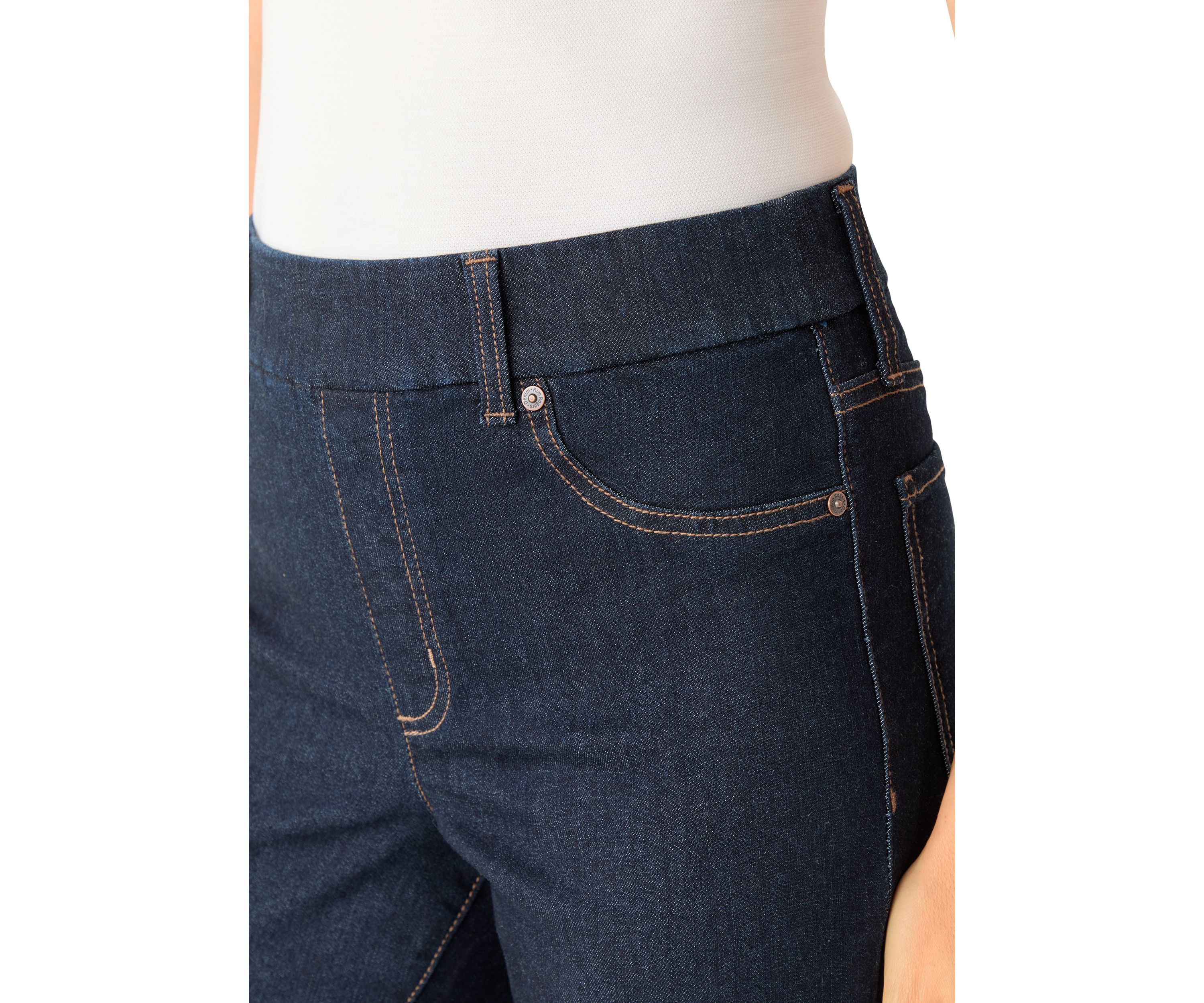 Womens Pull On Bootcut Denim Pants