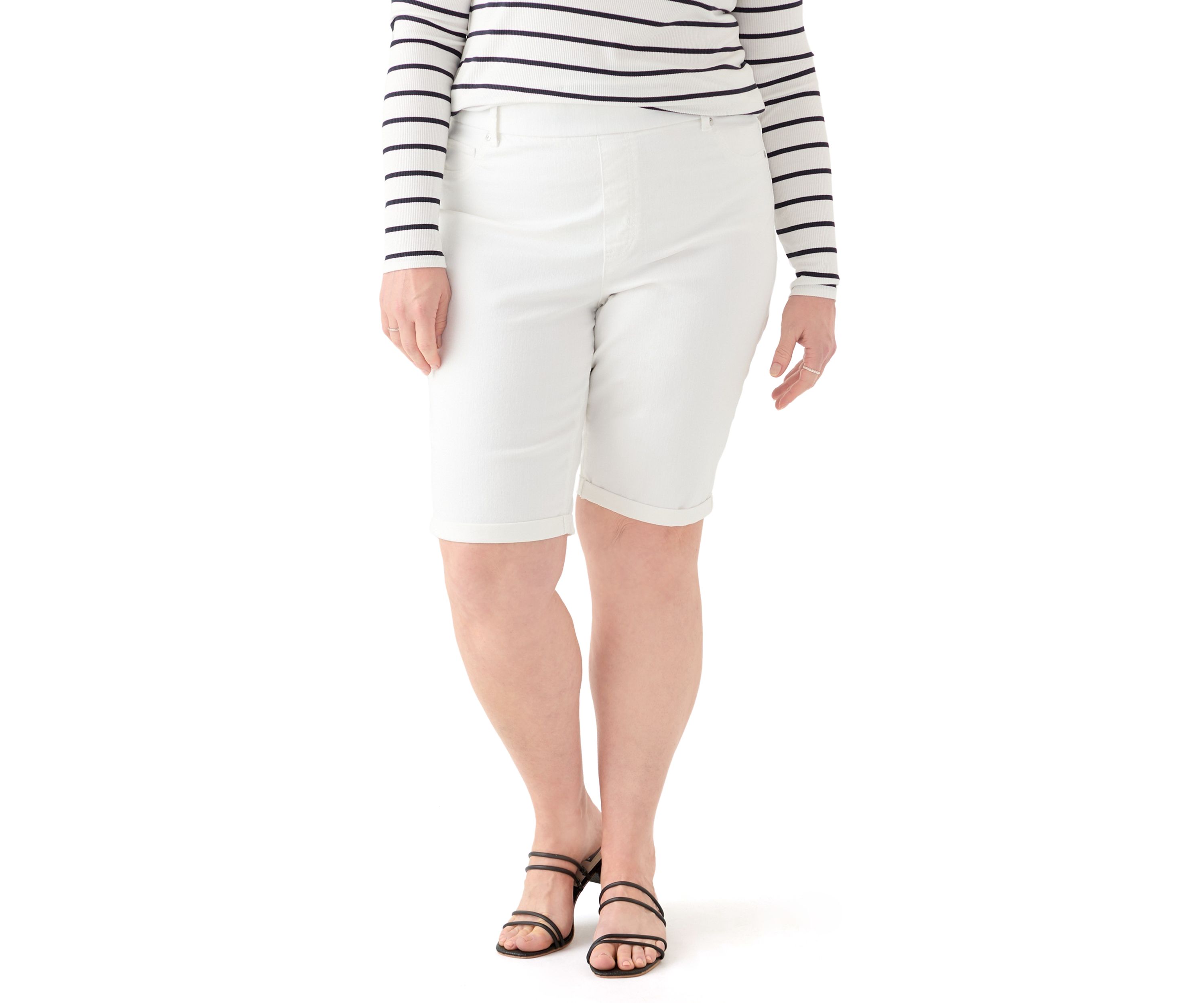 Plus Size Denim Bermuda Shorts