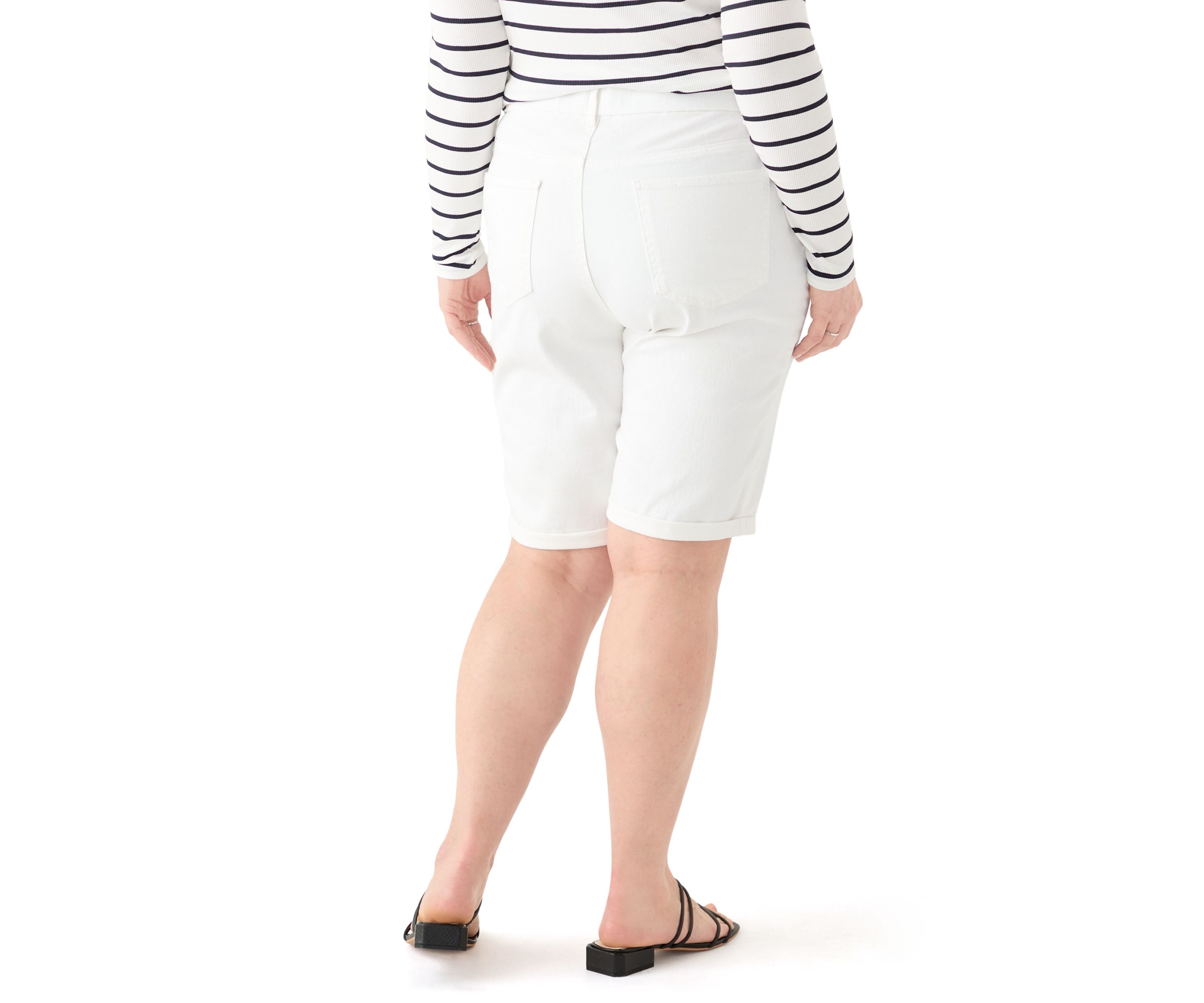 Plus Size Denim Bermuda Shorts