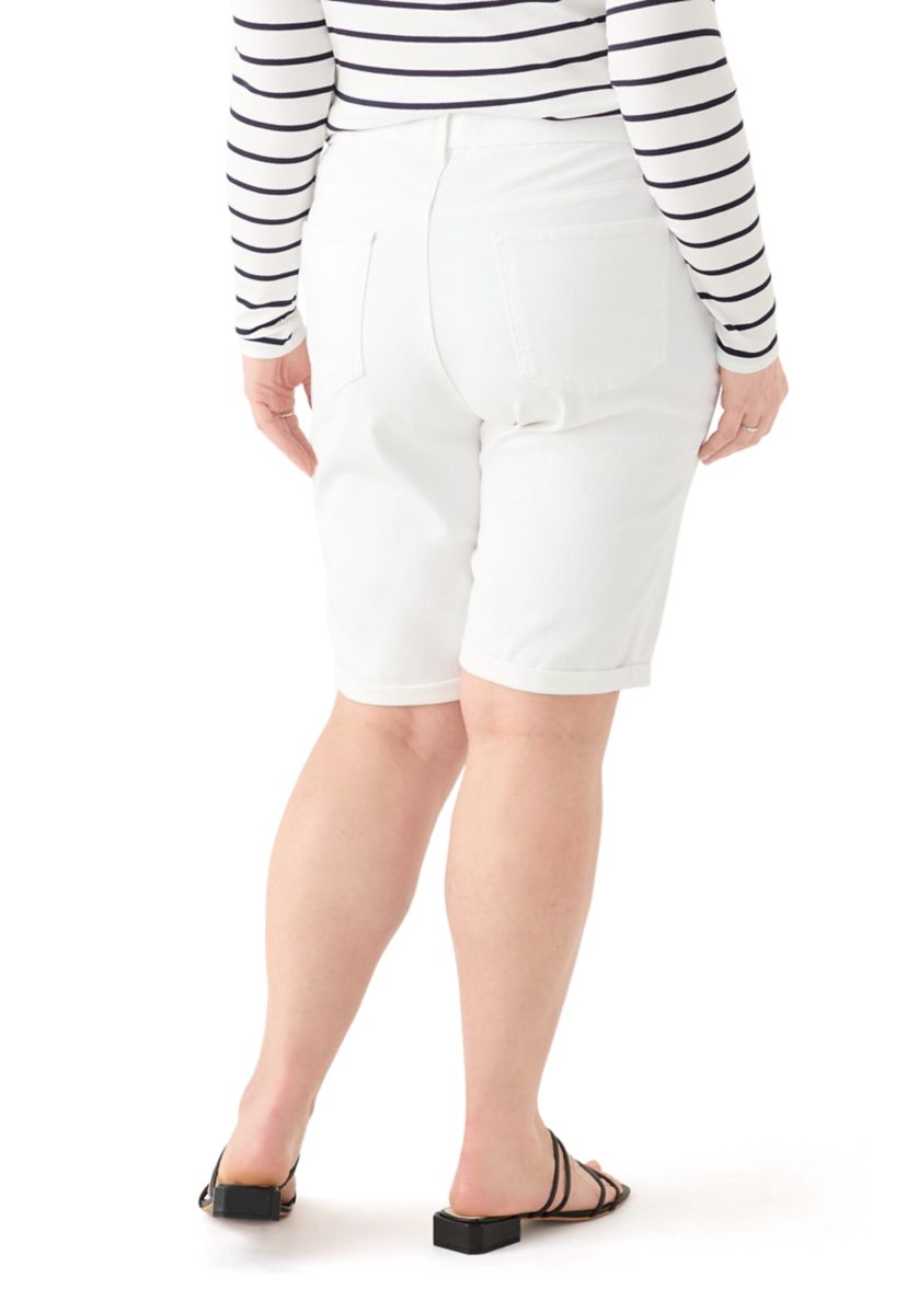 Plus Size Denim Bermuda Shorts