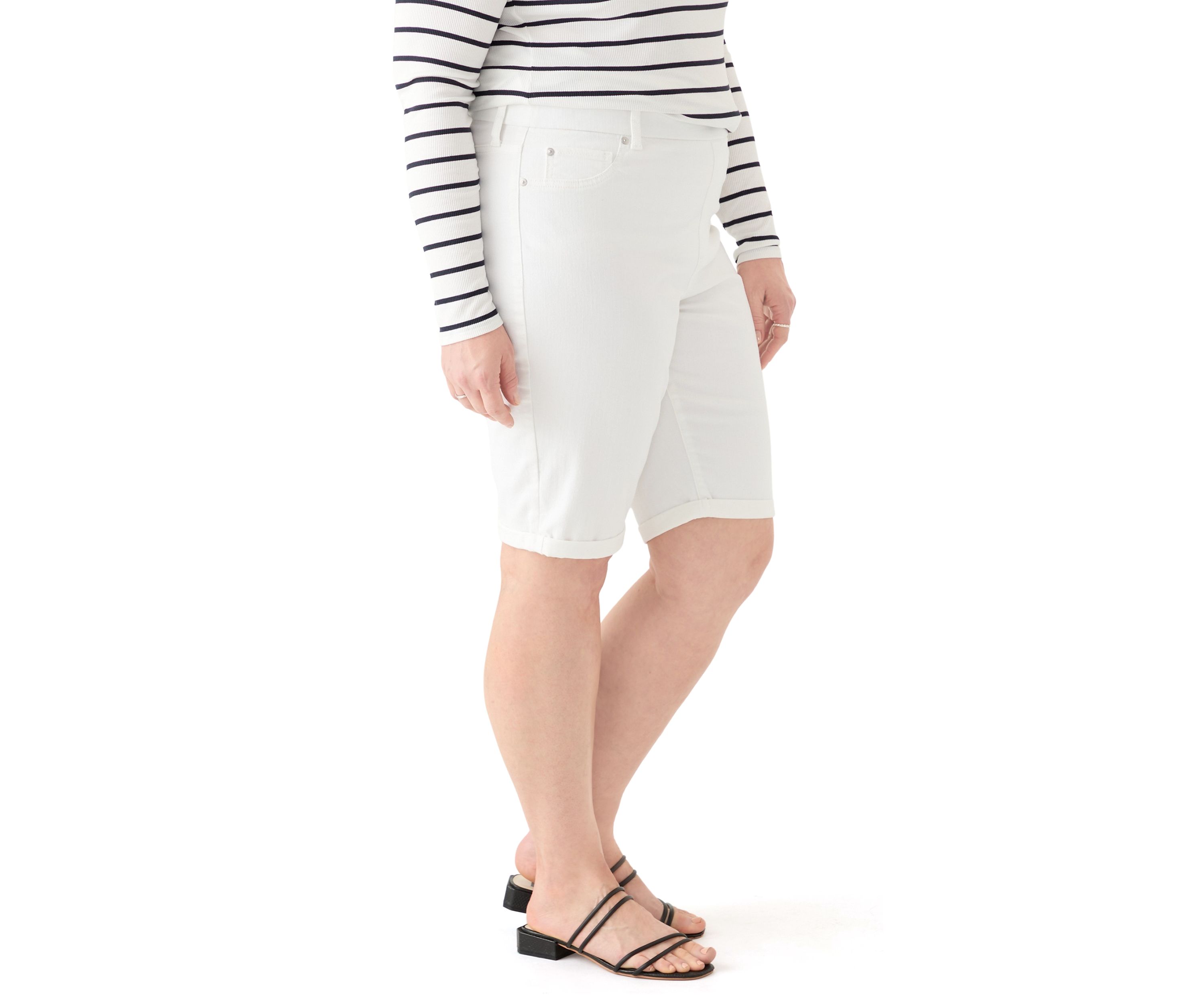 Plus Size Denim Bermuda Shorts