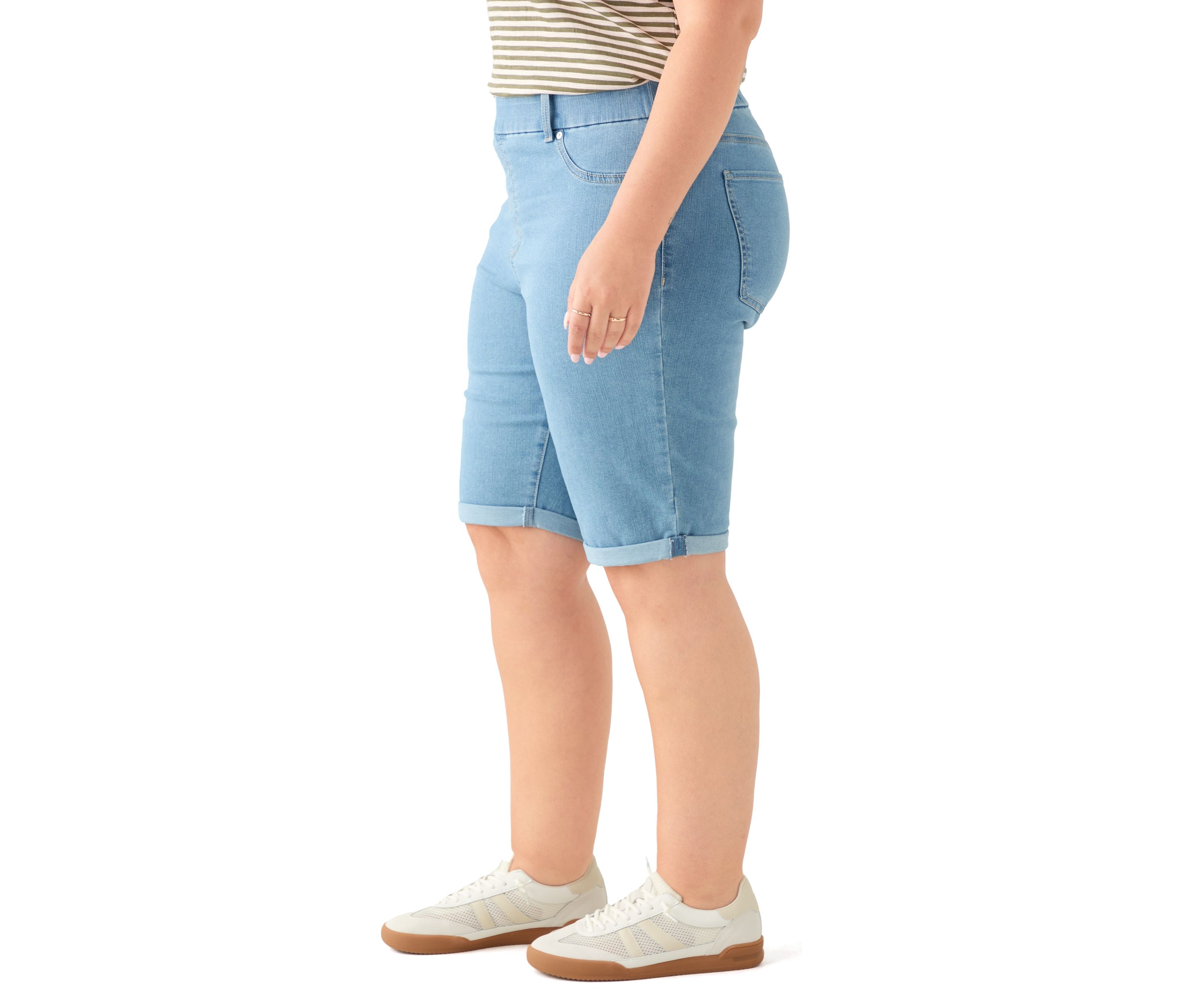 Plus Size Denim Bermuda Shorts