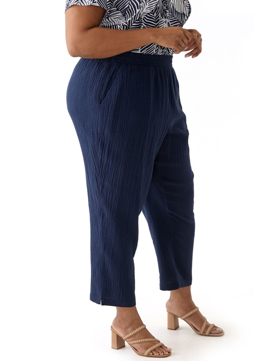Plus Size Gauze Pants