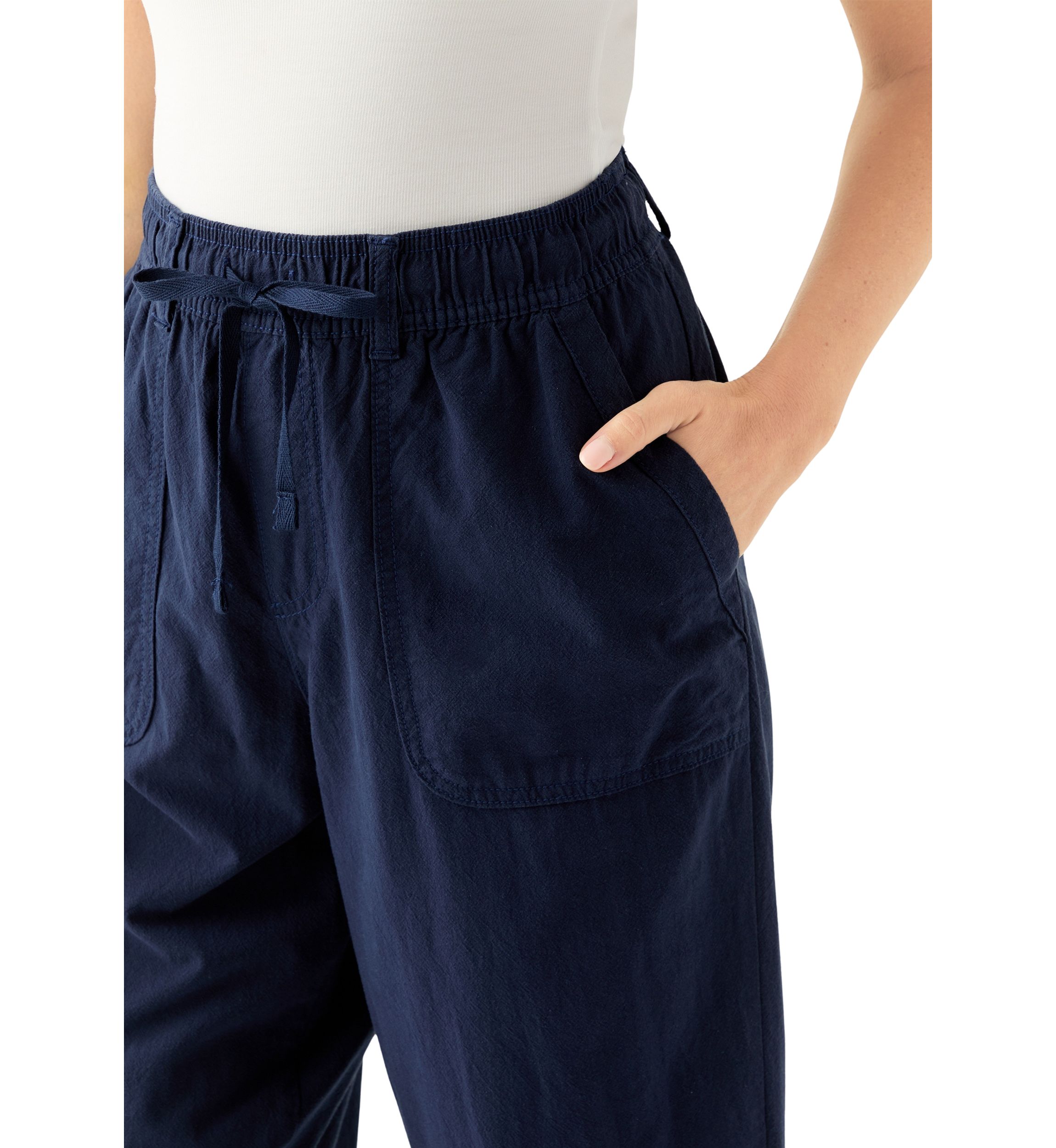 Petite Sheeting Ankle Pants 