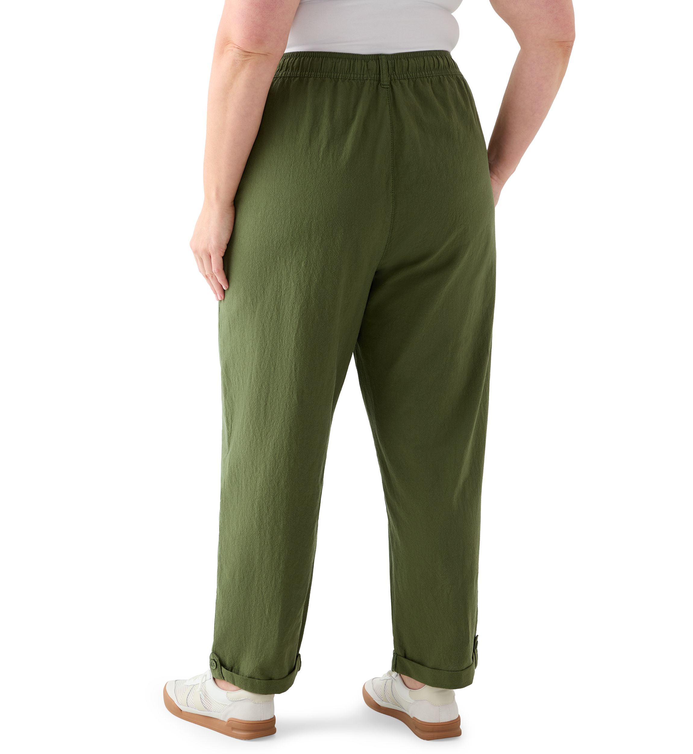Plus Size Sheeting Ankle Pants