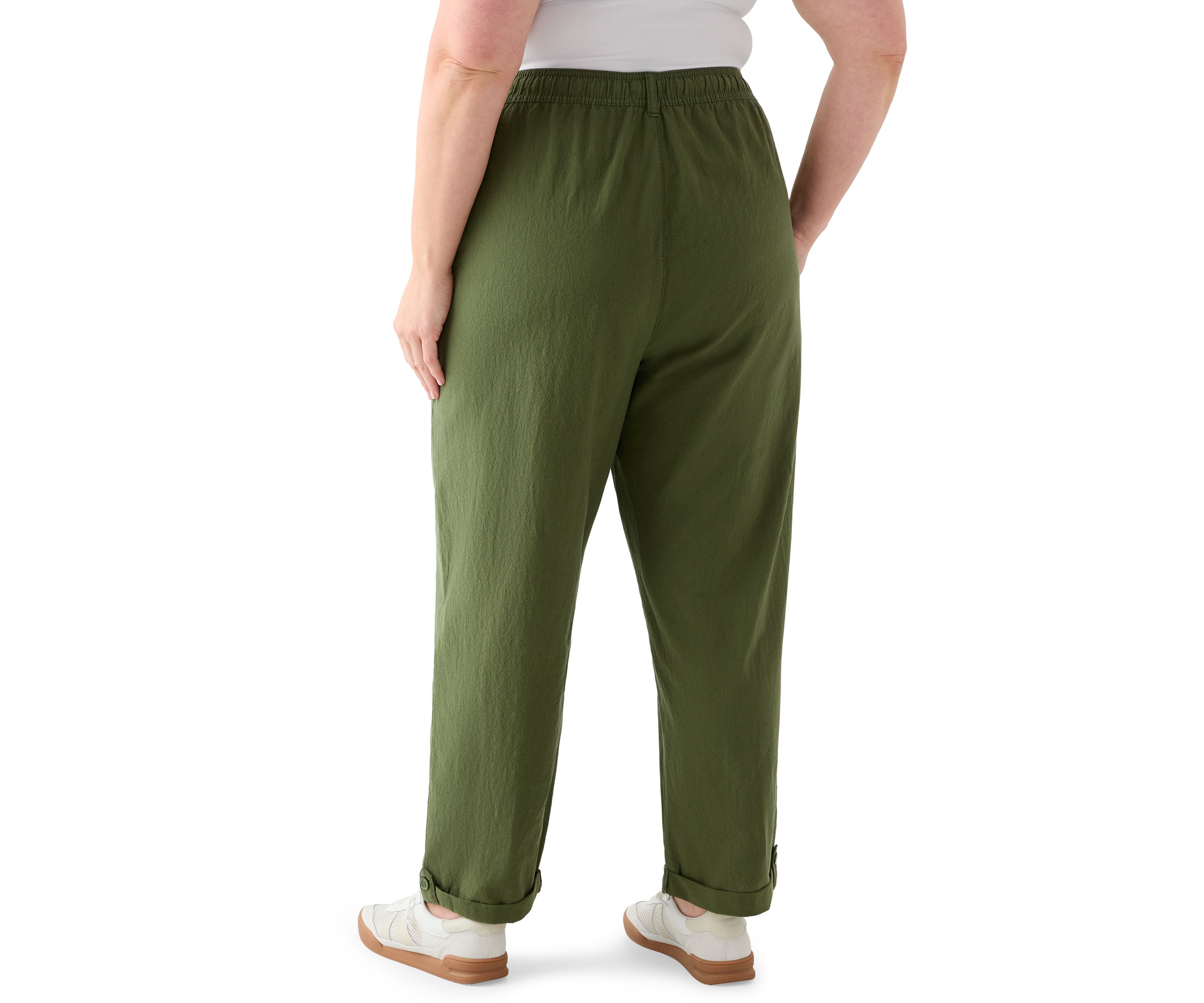 Plus Size Sheeting Ankle Pants