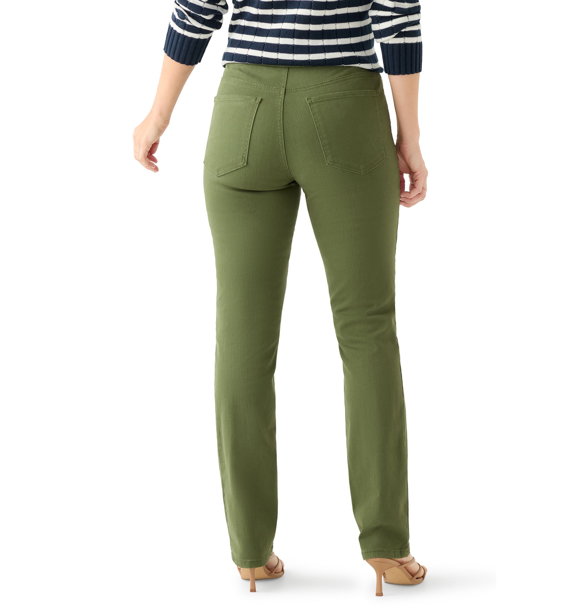 Womens Pull On Straight Leg Jeans 