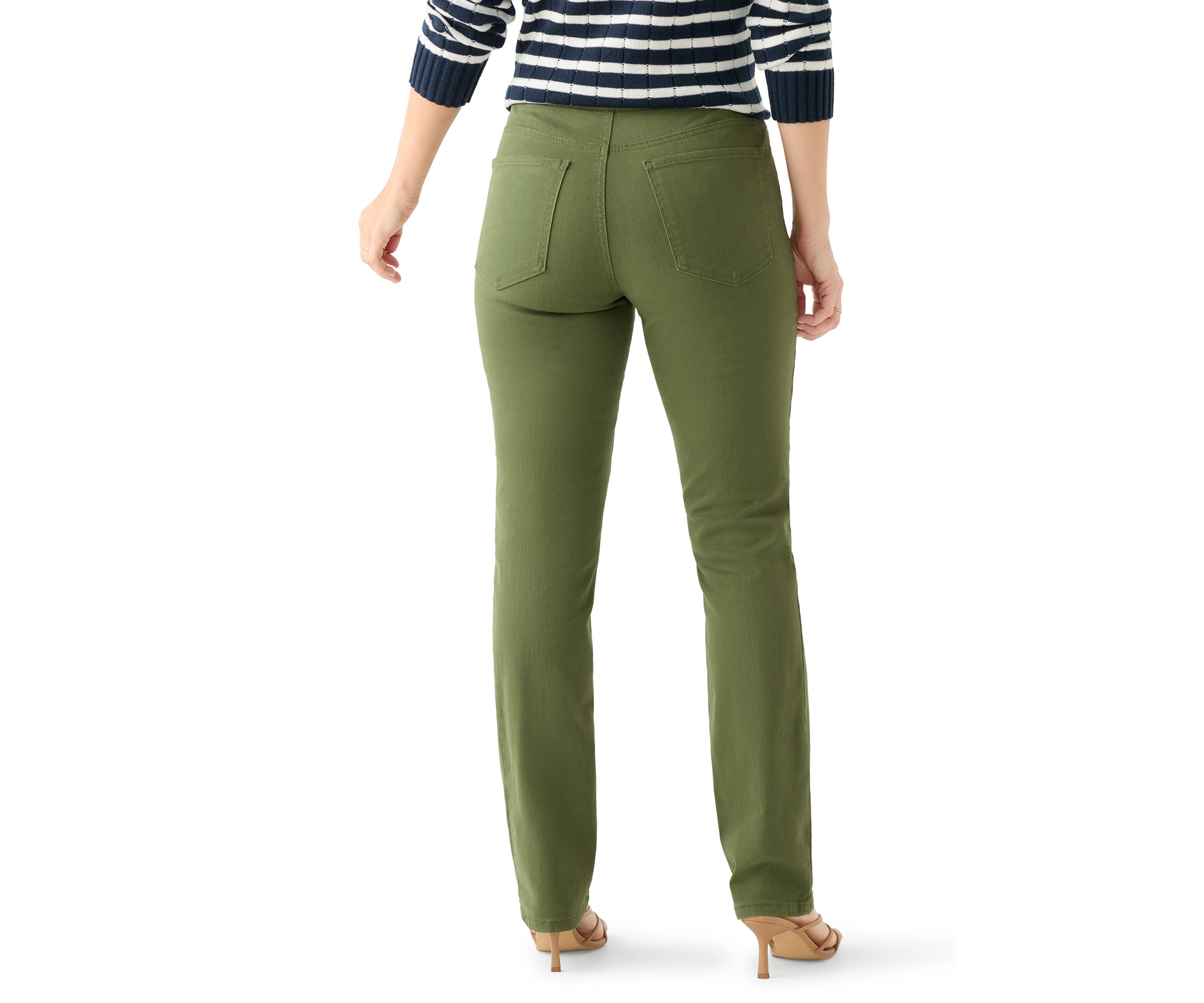  Womens Pull On Straight Leg Jeans 