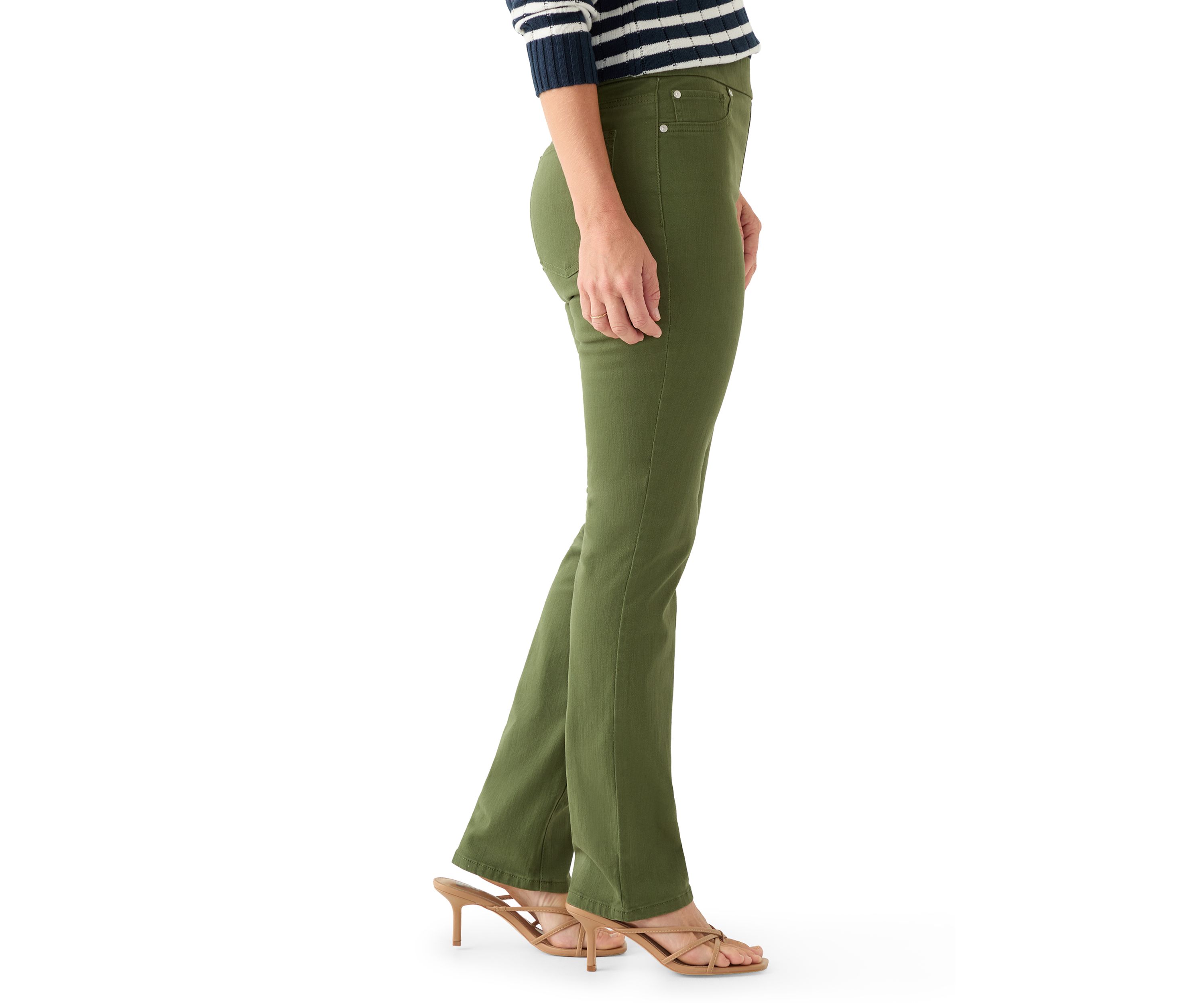  Womens Pull On Straight Leg Jeans 