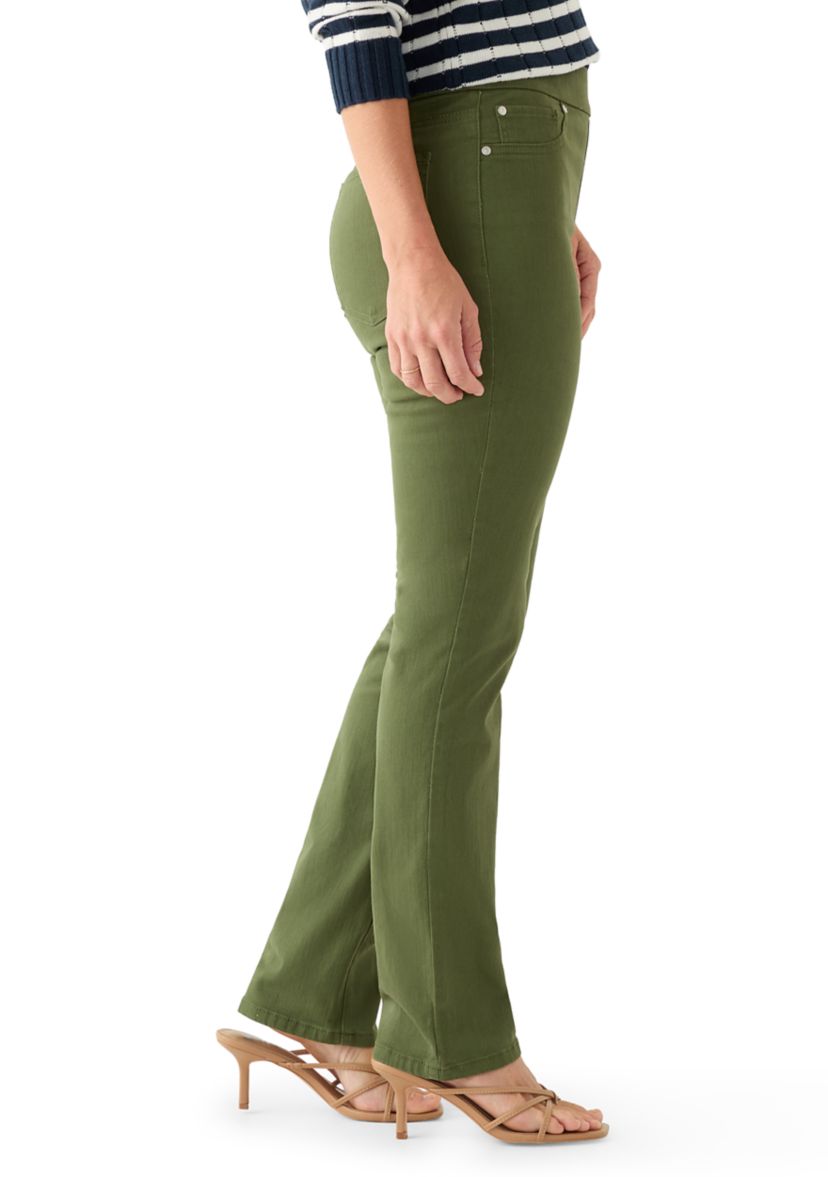 Womens Pull On Straight Leg Jeans 