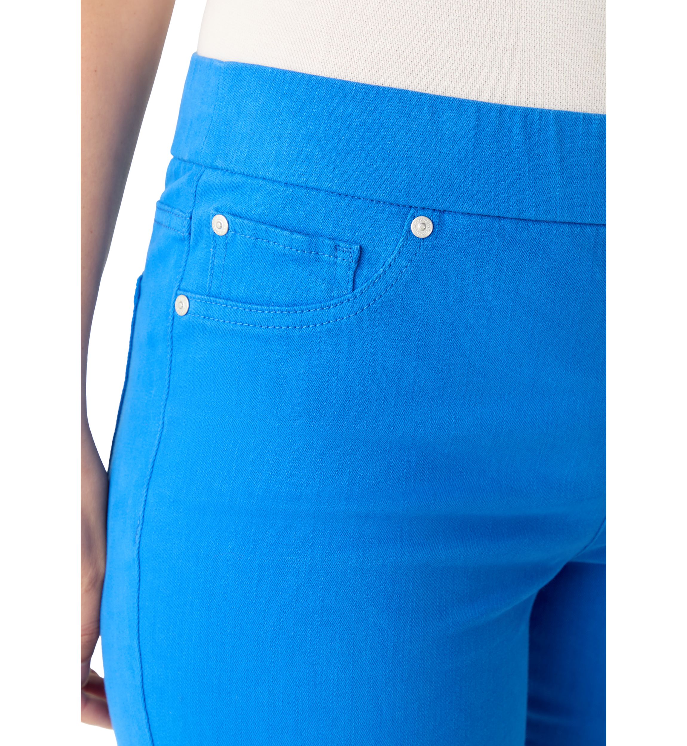 Womens Pull On Straight Leg Denim Jeans