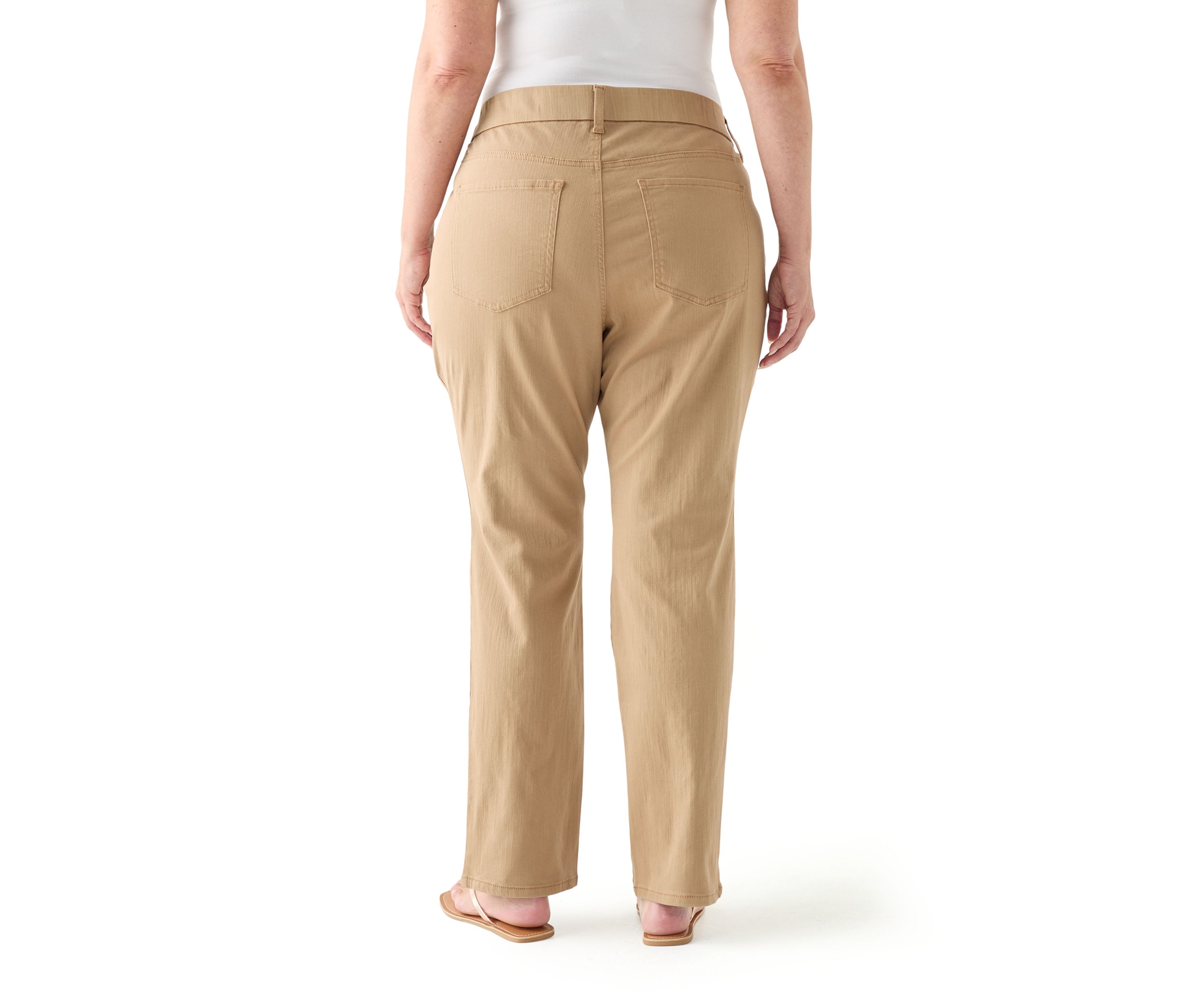 Plus Size Pull On Straight Leg Denim Pants