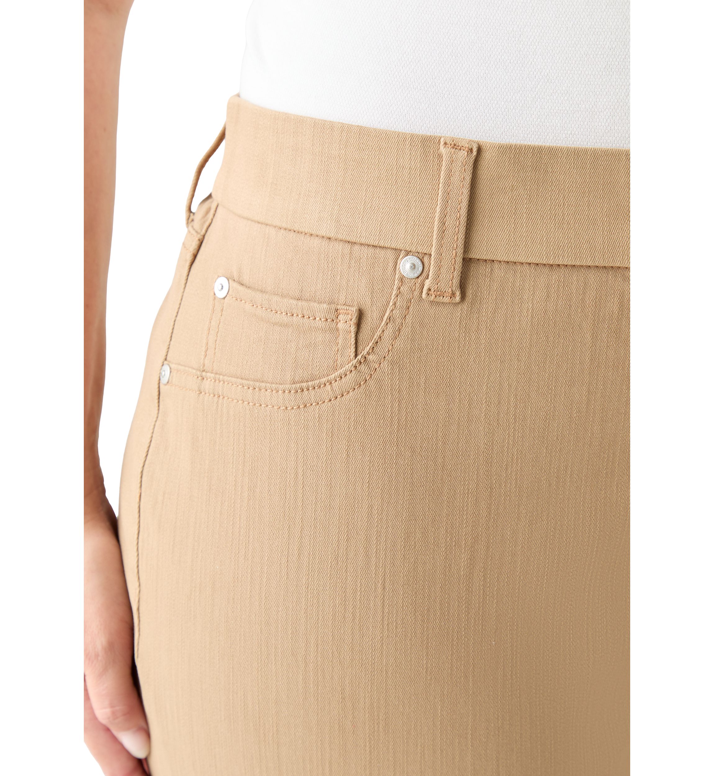 Plus Size Pull On Straight Leg Denim Pants