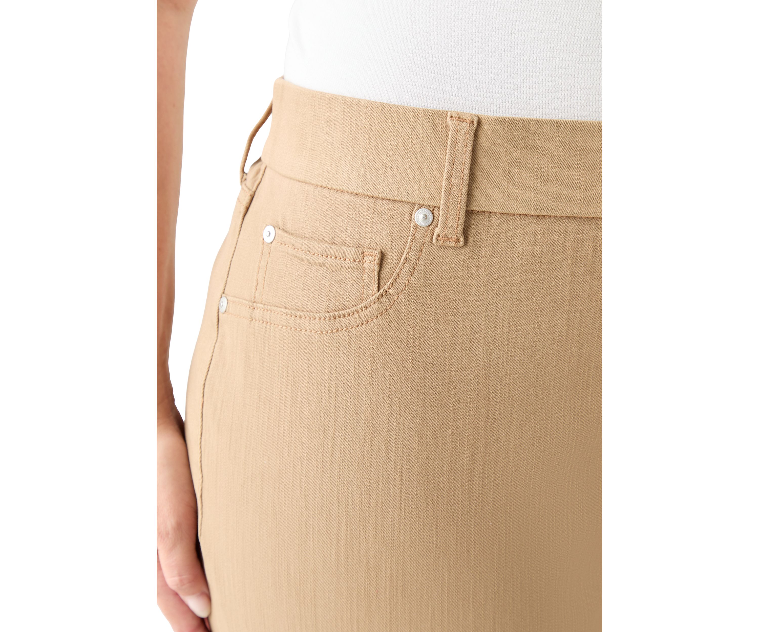 Plus Size Pull On Straight Leg Denim Pants