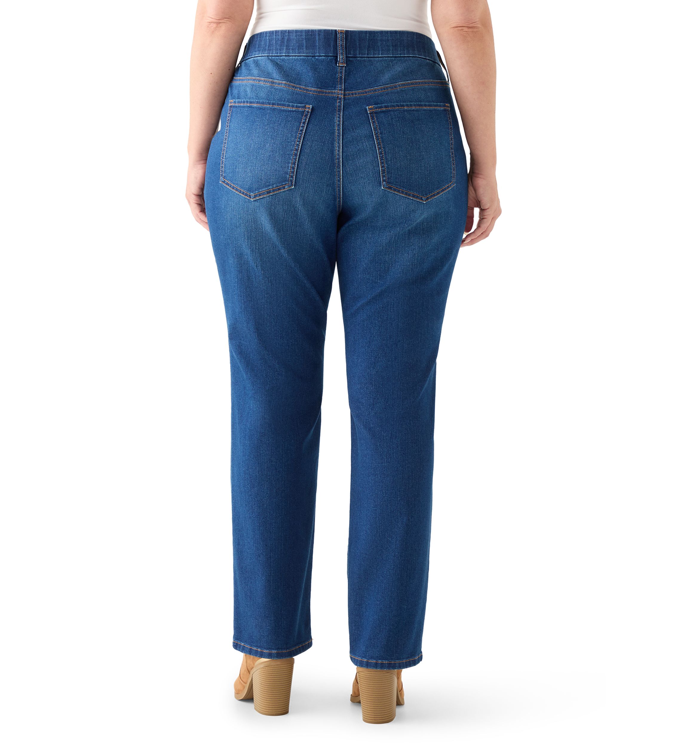  Plus Size Pull On Straight Leg Jeans